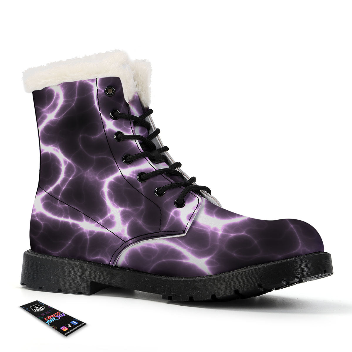 Chain Lightning Print Winter Boots-grizzshop