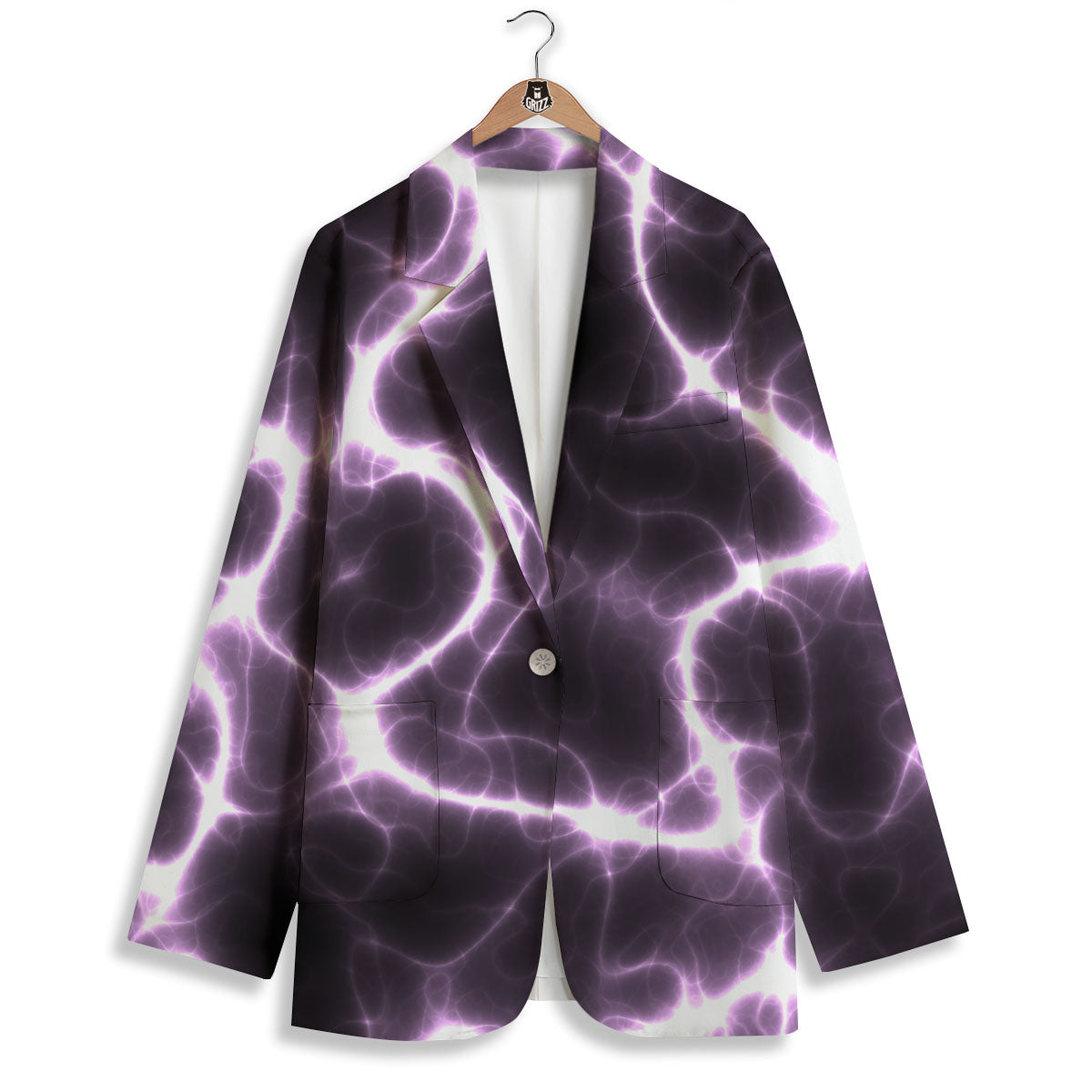 Chain Lightning Print Women's Blazer-grizzshop