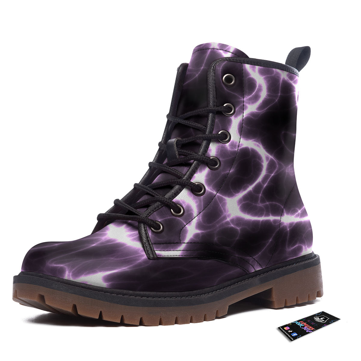 Chain Lightning Print Work Boots-grizzshop