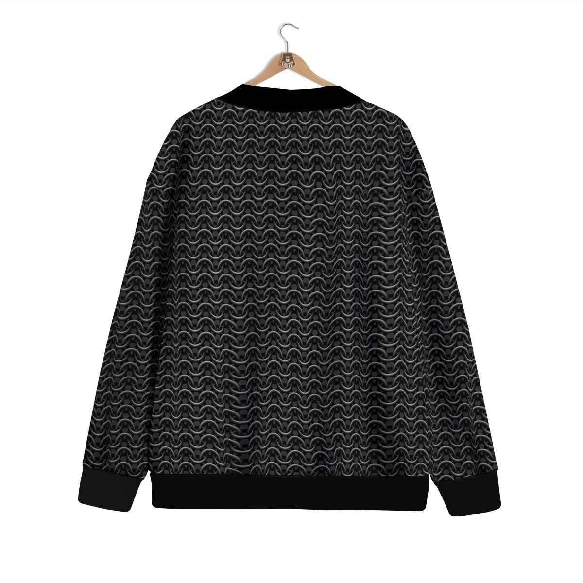 Chainmail Black Print Pattern Cardigan-grizzshop