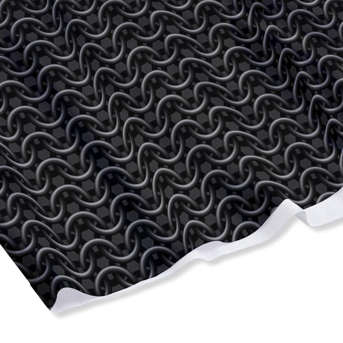 Chainmail Black Print Pattern Mesh Shorts-grizzshop