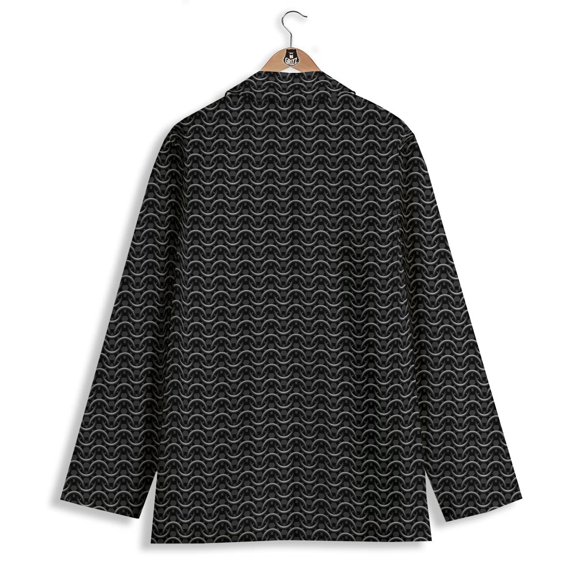 Chainmail Black Print Pattern Women's Blazer-grizzshop
