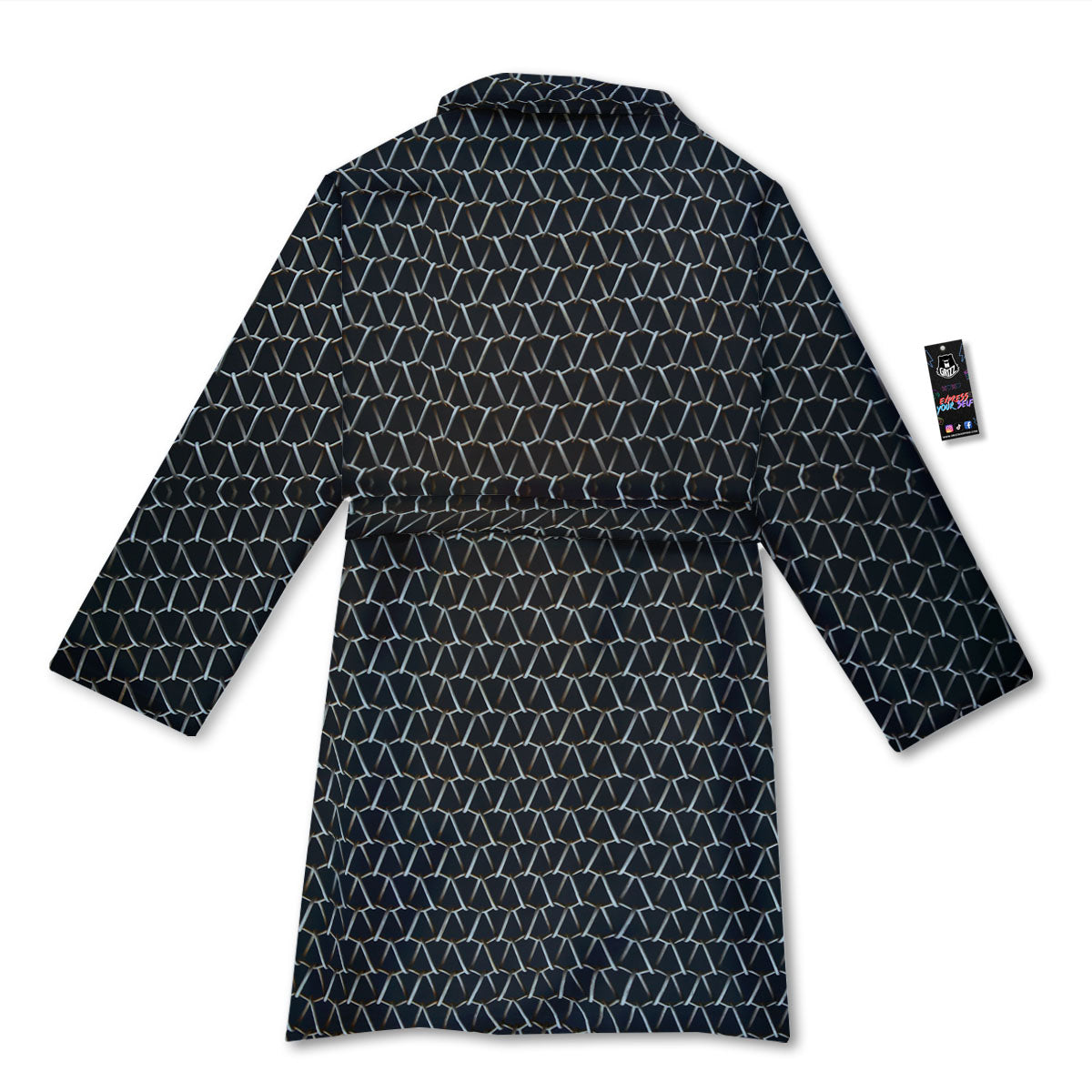 Chainmail Metal Print Pattern Bathrobe-grizzshop