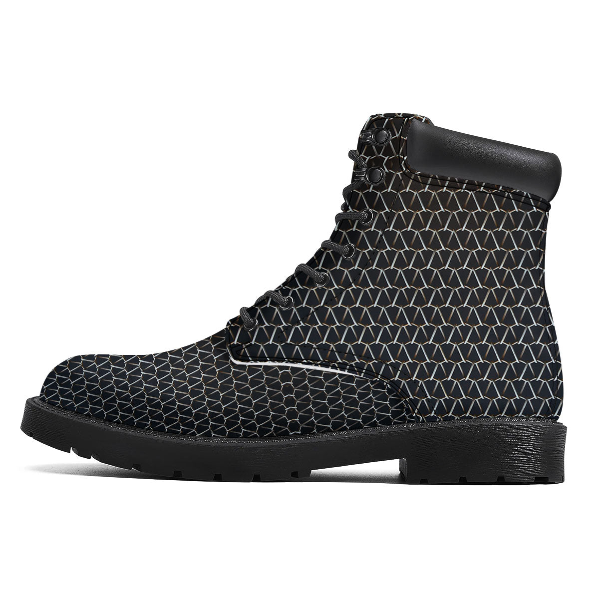 Chainmail Metal Print Pattern Boots-grizzshop