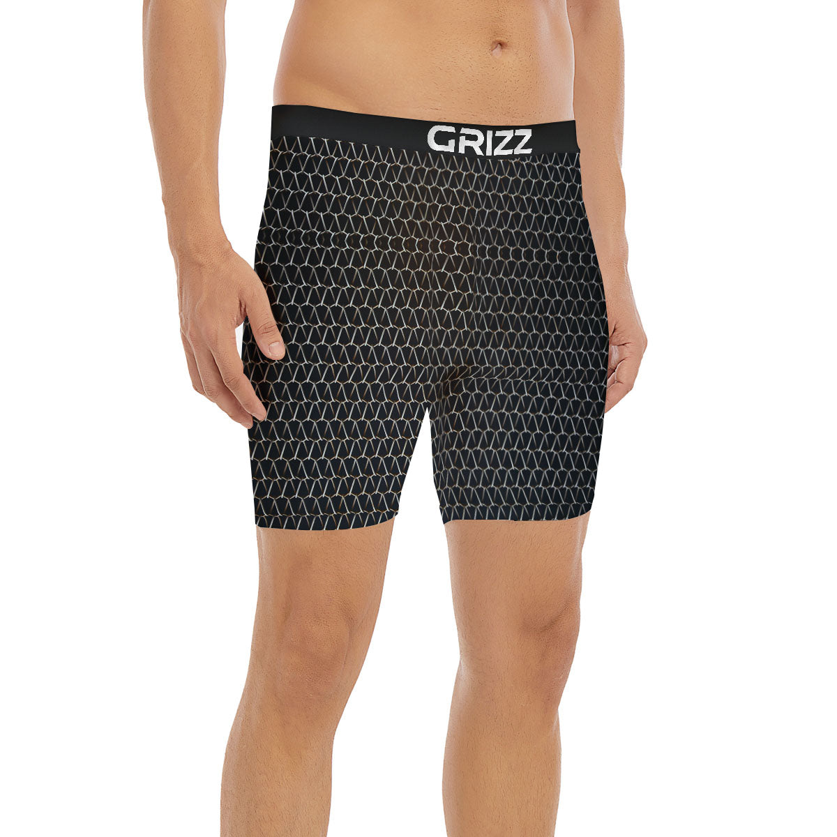 Chainmail Metal Print Pattern Boxer Briefs-grizzshop