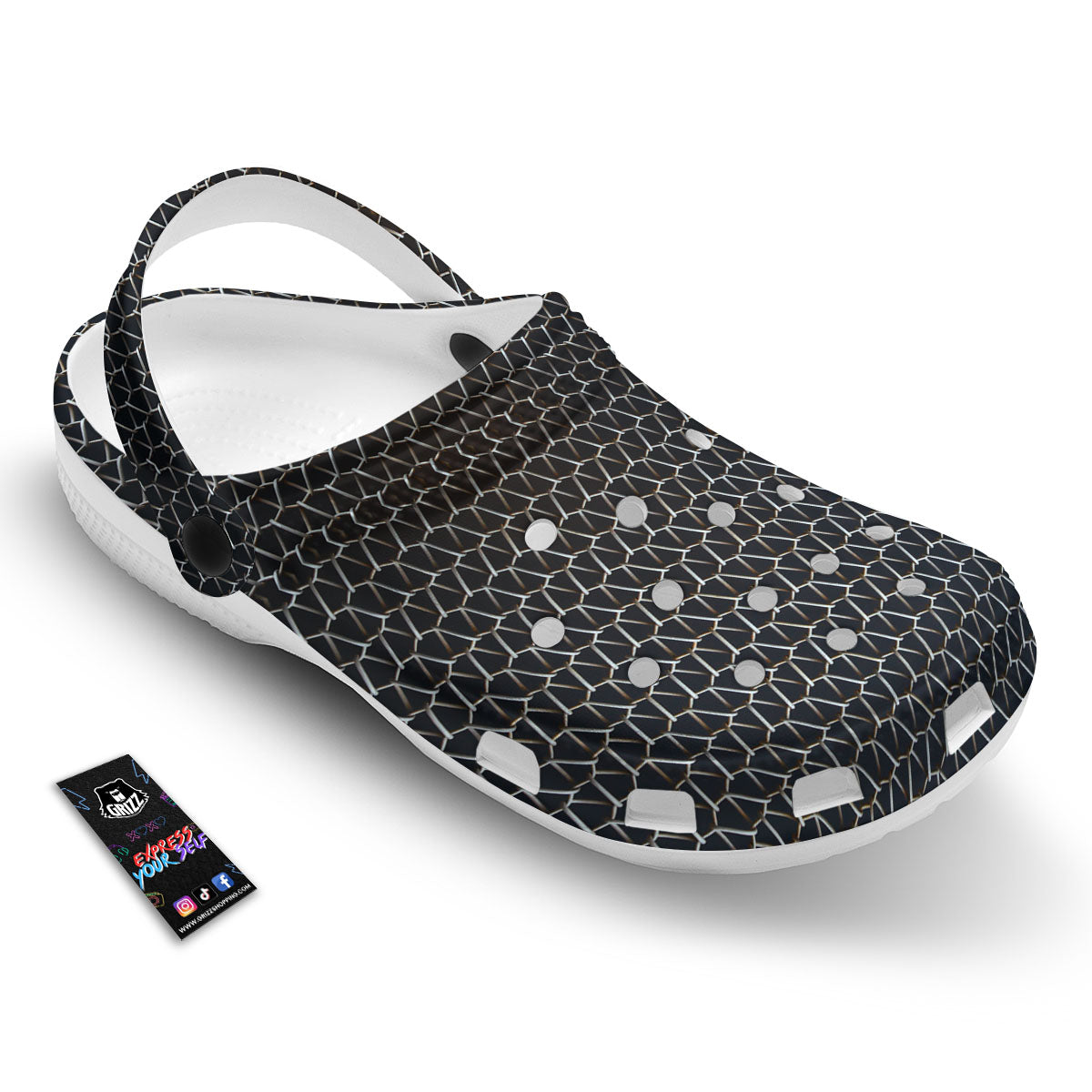 Chainmail Metal Print Pattern Clog-grizzshop