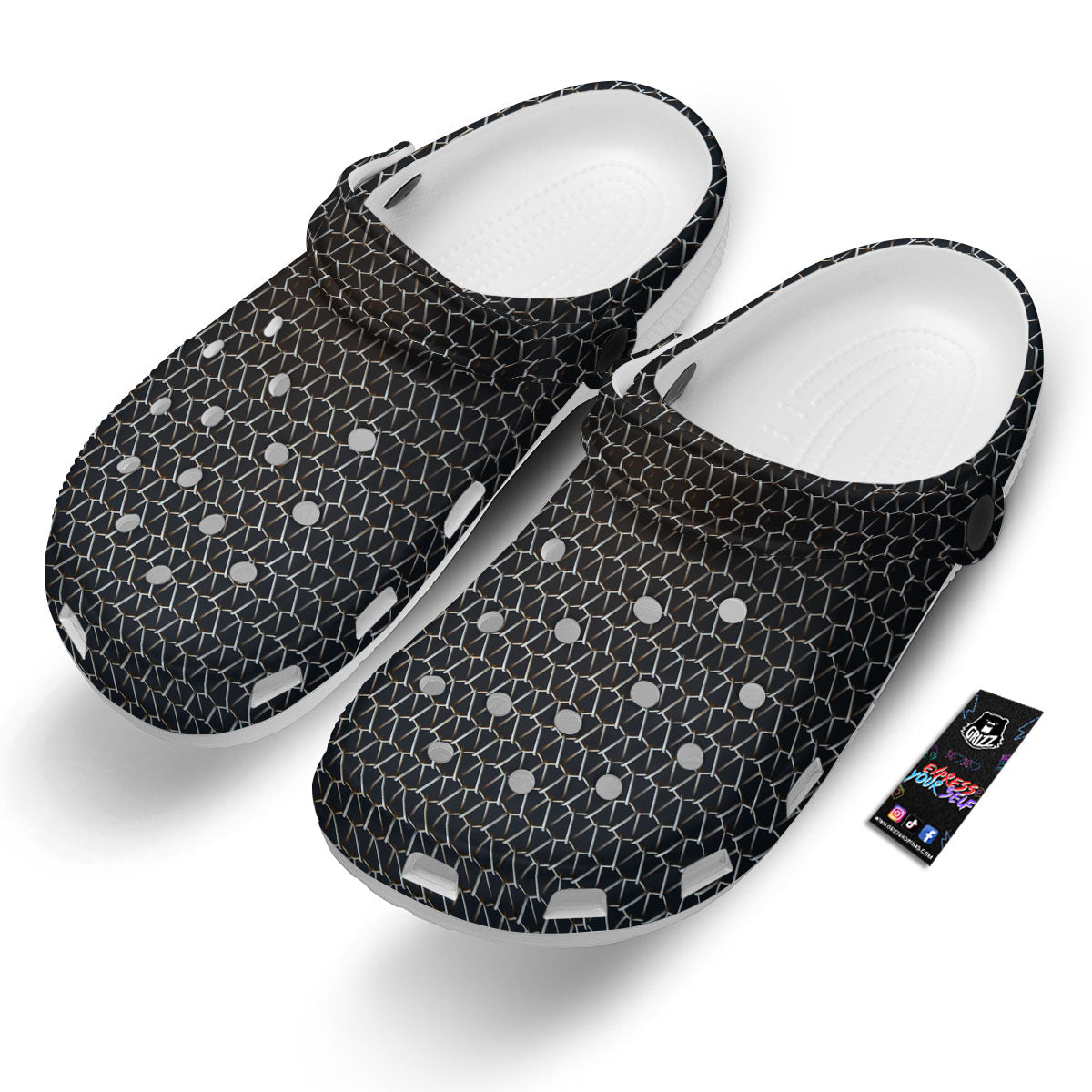 Chainmail Metal Print Pattern Clog-grizzshop