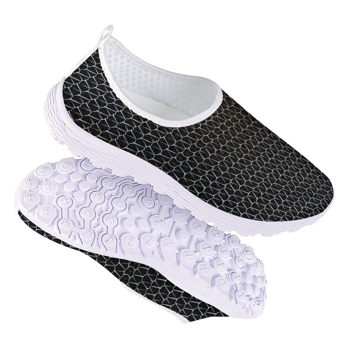 Chainmail Metal Print Pattern Nurse Shoes-grizzshop