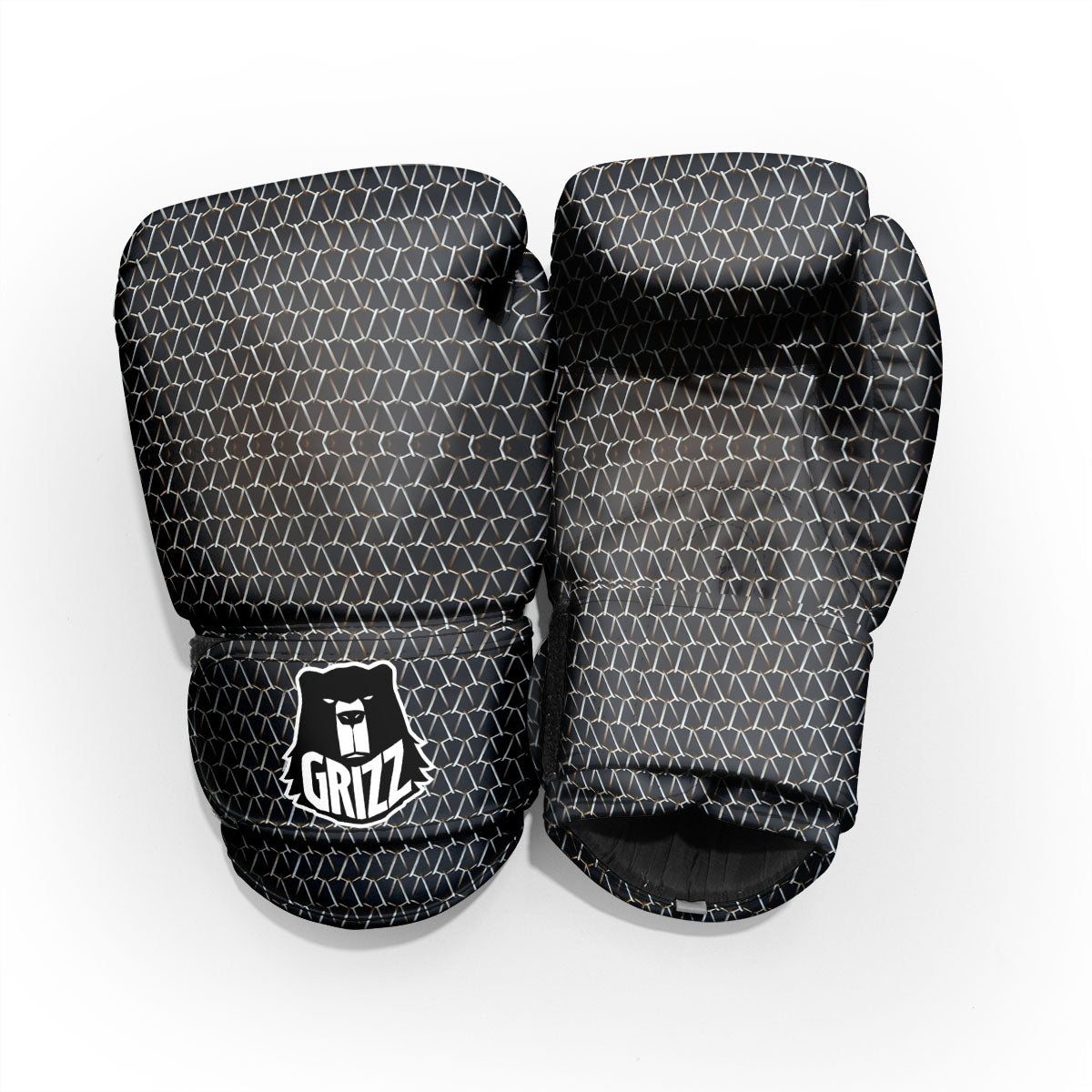Chainmail Metal Print Pattern Pro Boxing Glove