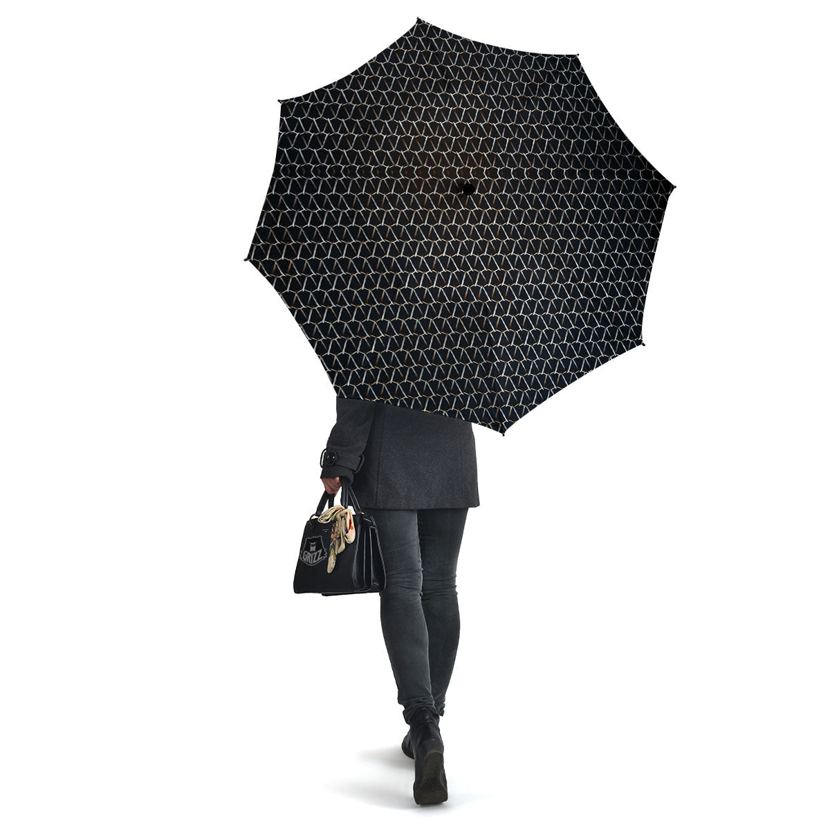 Chainmail Metal Print Pattern Umbrella-grizzshop