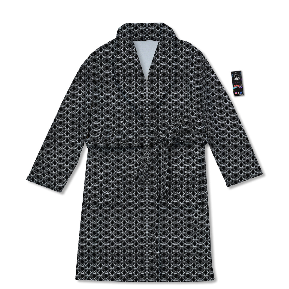Chainmail Ring Print Bathrobe-grizzshop