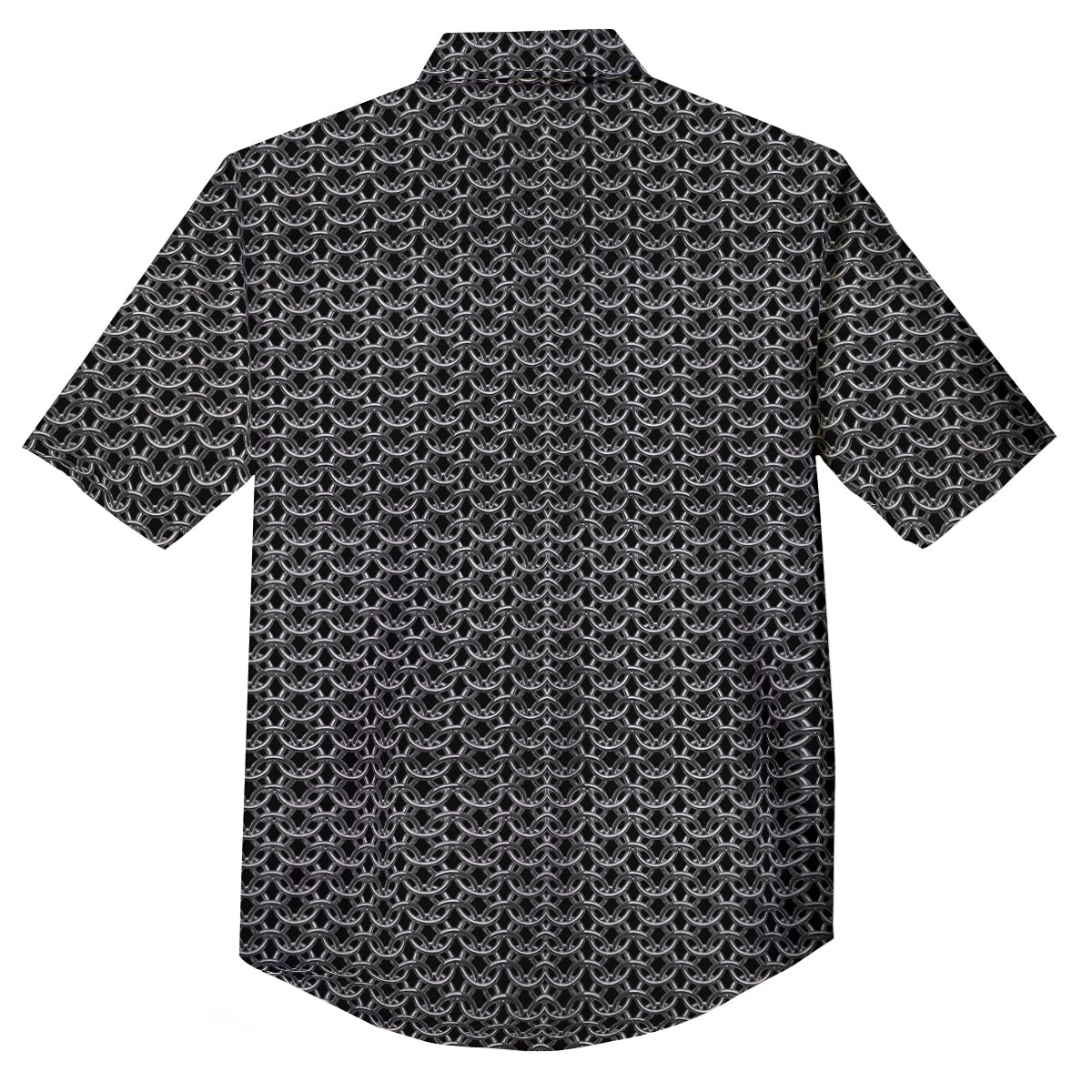 Chainmail Ring Print Button Up Shirt-grizzshop