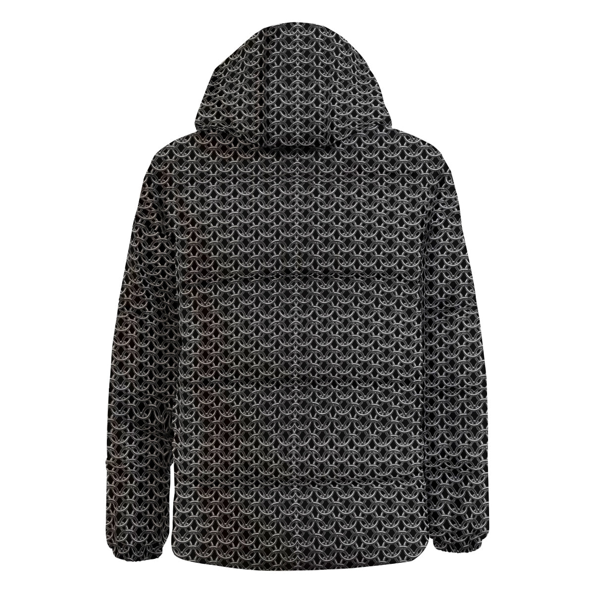 Chainmail Ring Print Down Jacket-grizzshop