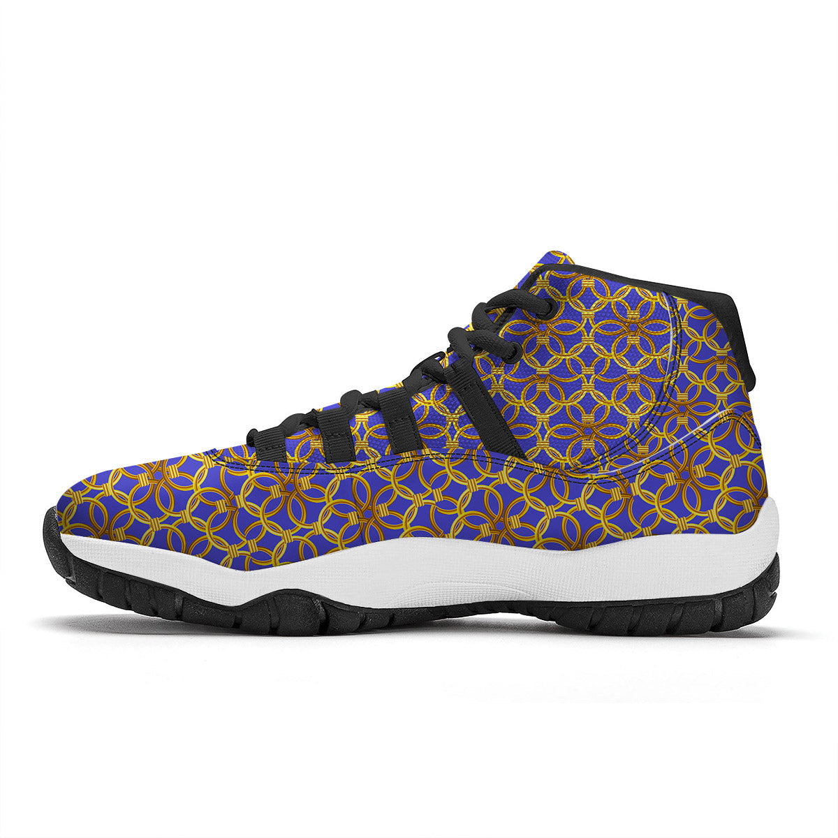 Chainmail Ring Print Pattern Black Bball Shoes-grizzshop