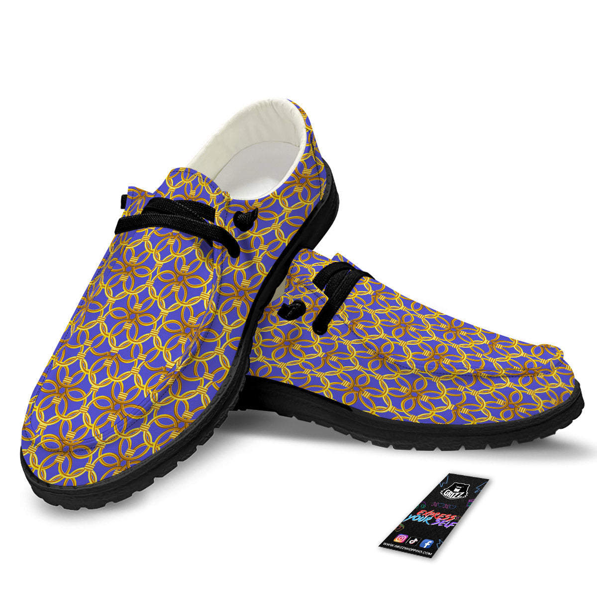 Chainmail Ring Print Pattern Black Loafers-grizzshop