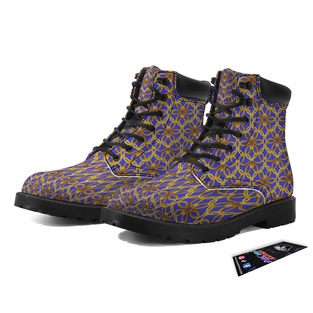 Chainmail Ring Print Pattern Boots-grizzshop