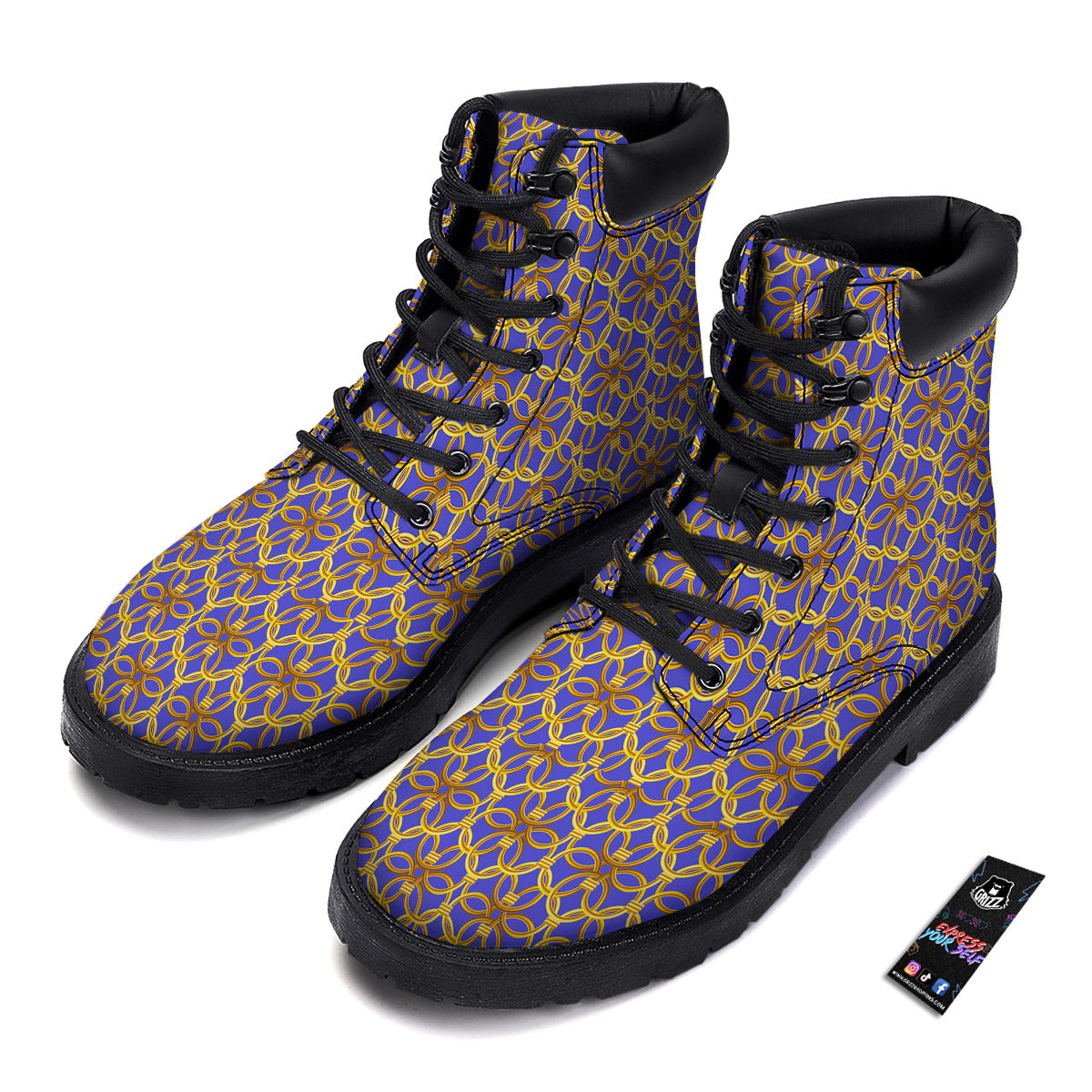 Chainmail Ring Print Pattern Boots-grizzshop
