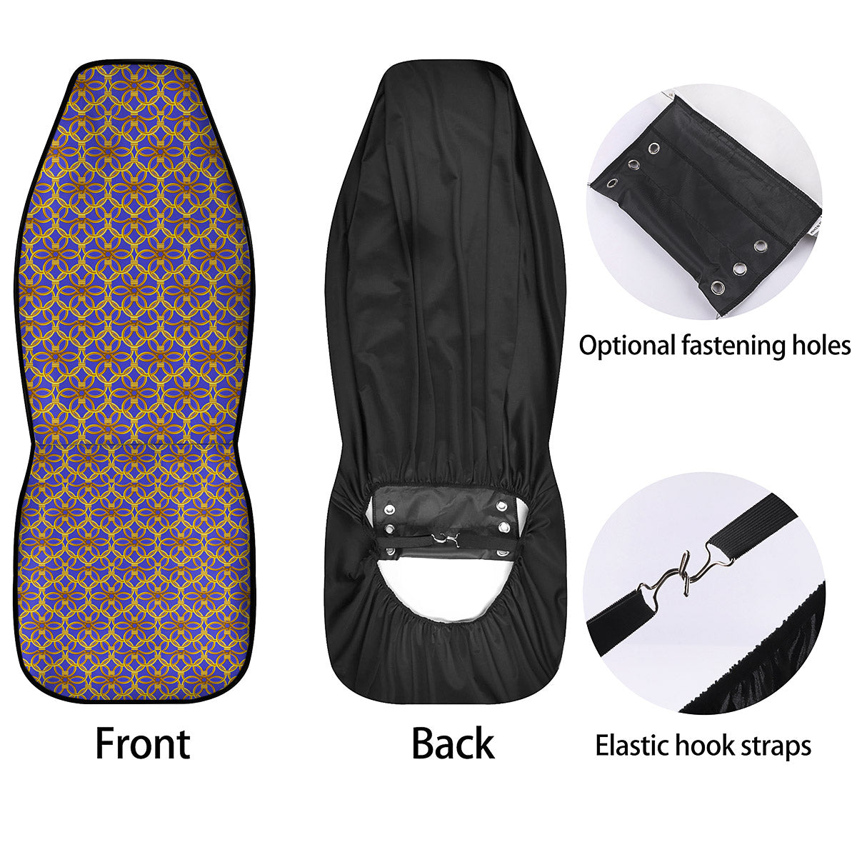 Chainmail Ring Print Pattern Car Seat Covers-grizzshop