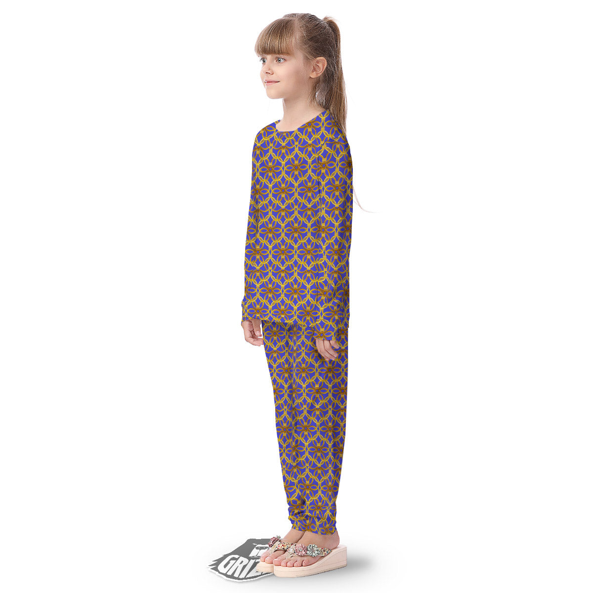 Chainmail Ring Print Pattern Kid's Pajamas-grizzshop
