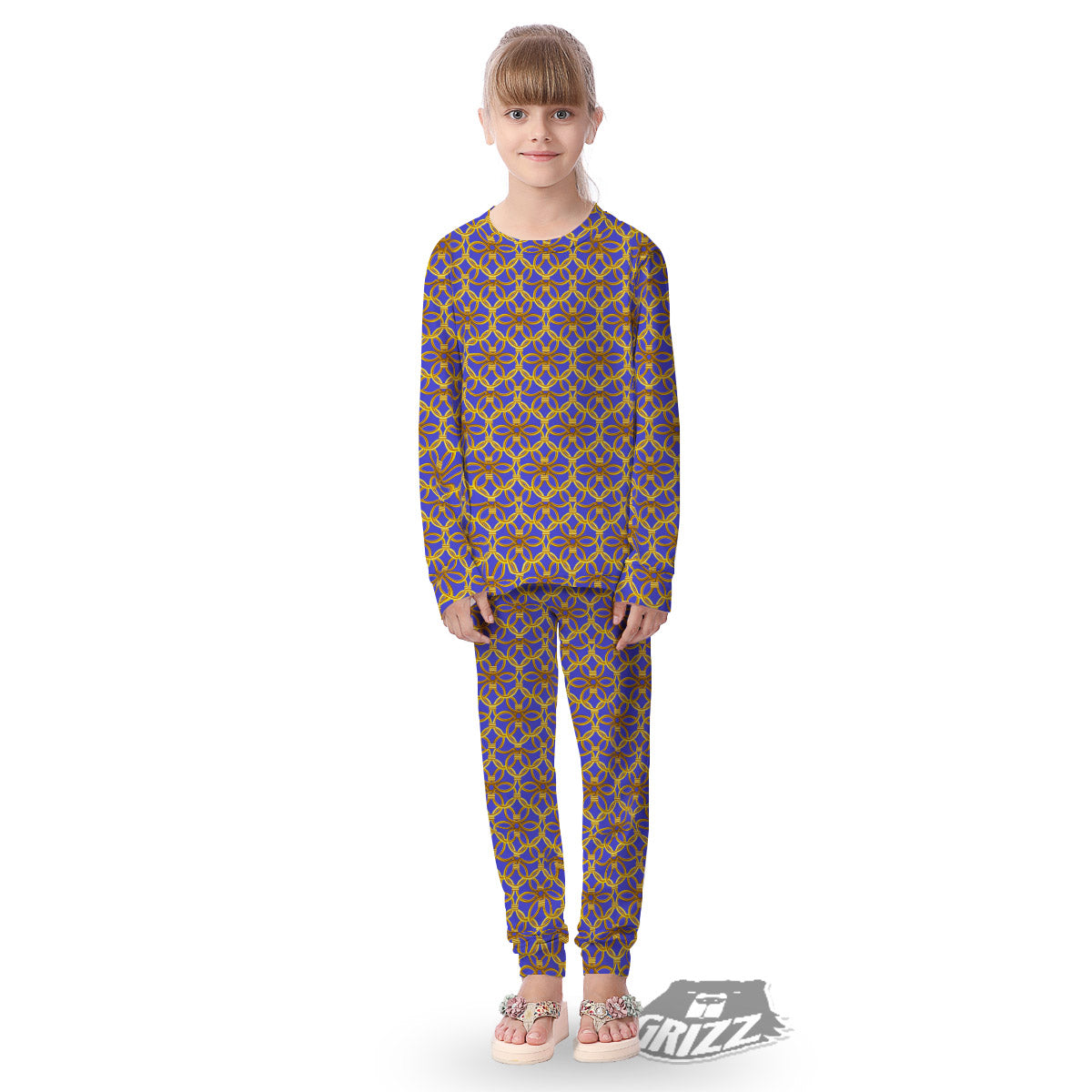 Chainmail Ring Print Pattern Kid's Pajamas-grizzshop