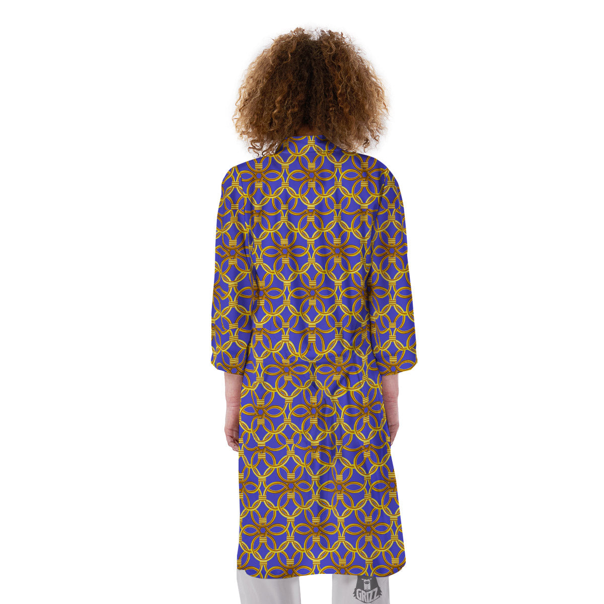 Chainmail Ring Print Pattern Kimono-grizzshop