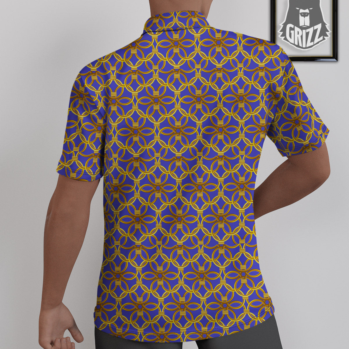 Chainmail Ring Print Pattern Untucked Shirts-grizzshop