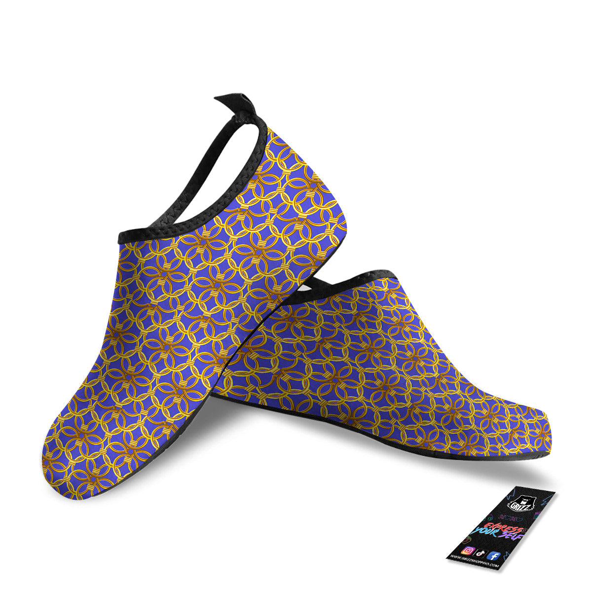 Chainmail Ring Print Pattern Water Shoes-grizzshop
