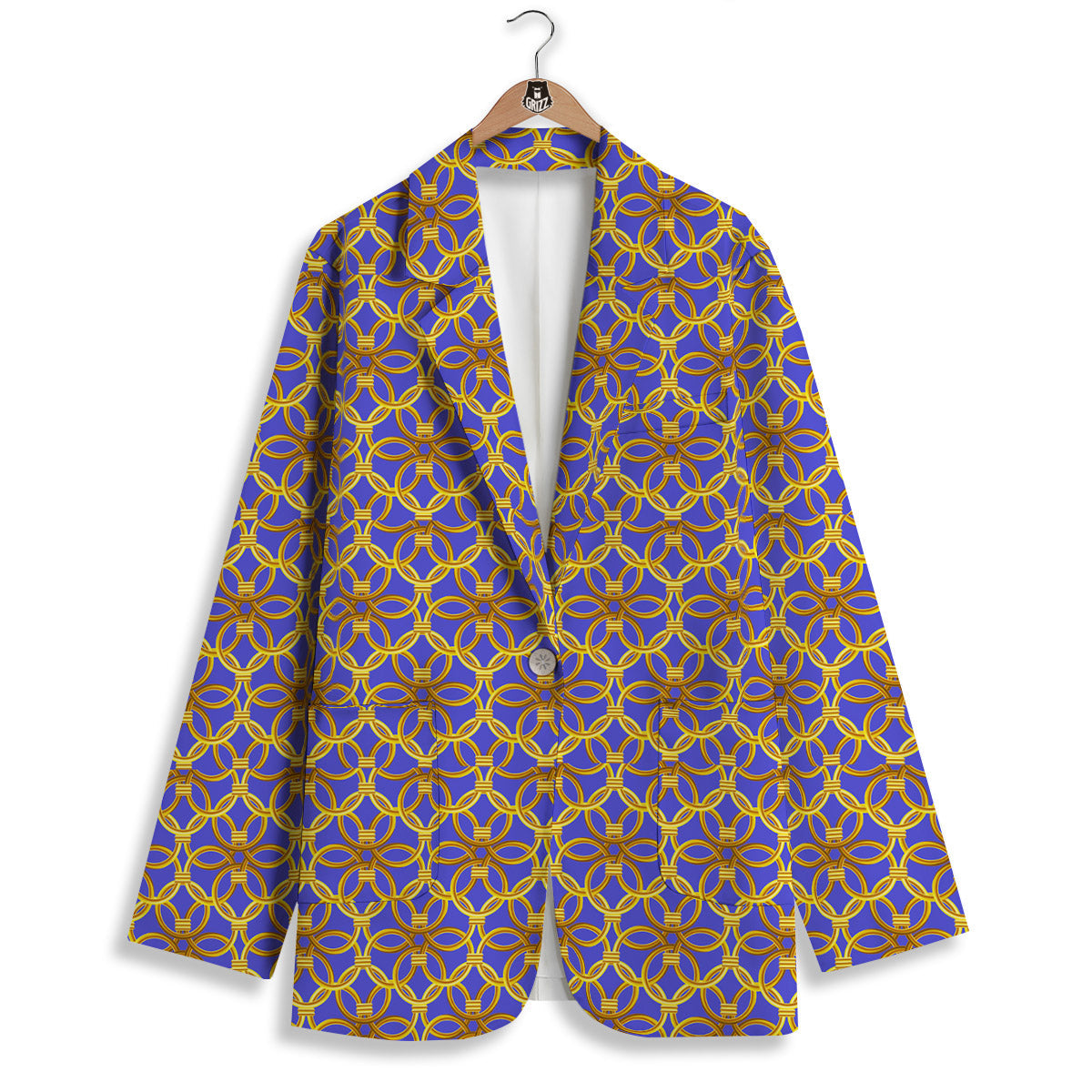 Chainmail Ring Print Pattern Women's Blazer-grizzshop