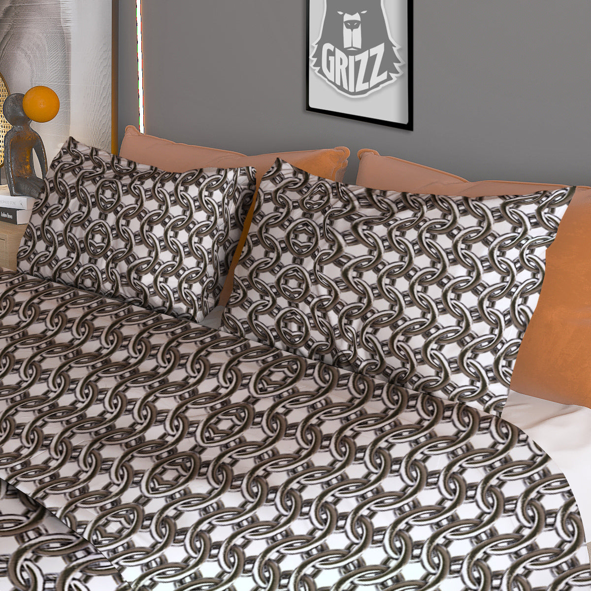 Crown Doodle Print Pattern Duvet Cover Bedding Set