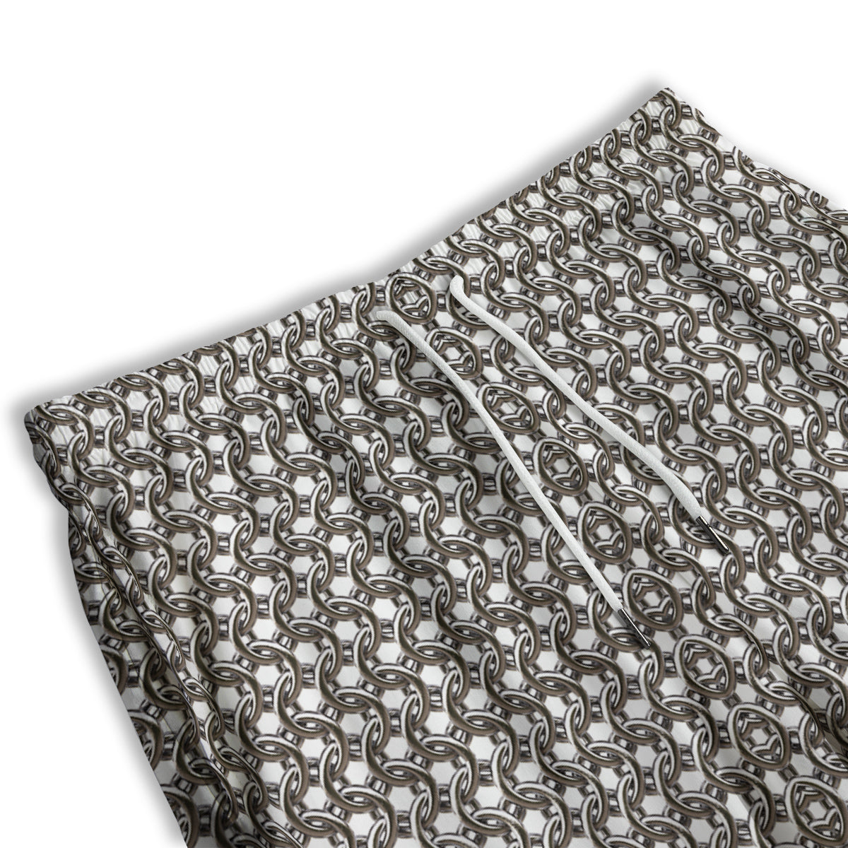 Chainmail Texture Print Men's Athletic Shorts