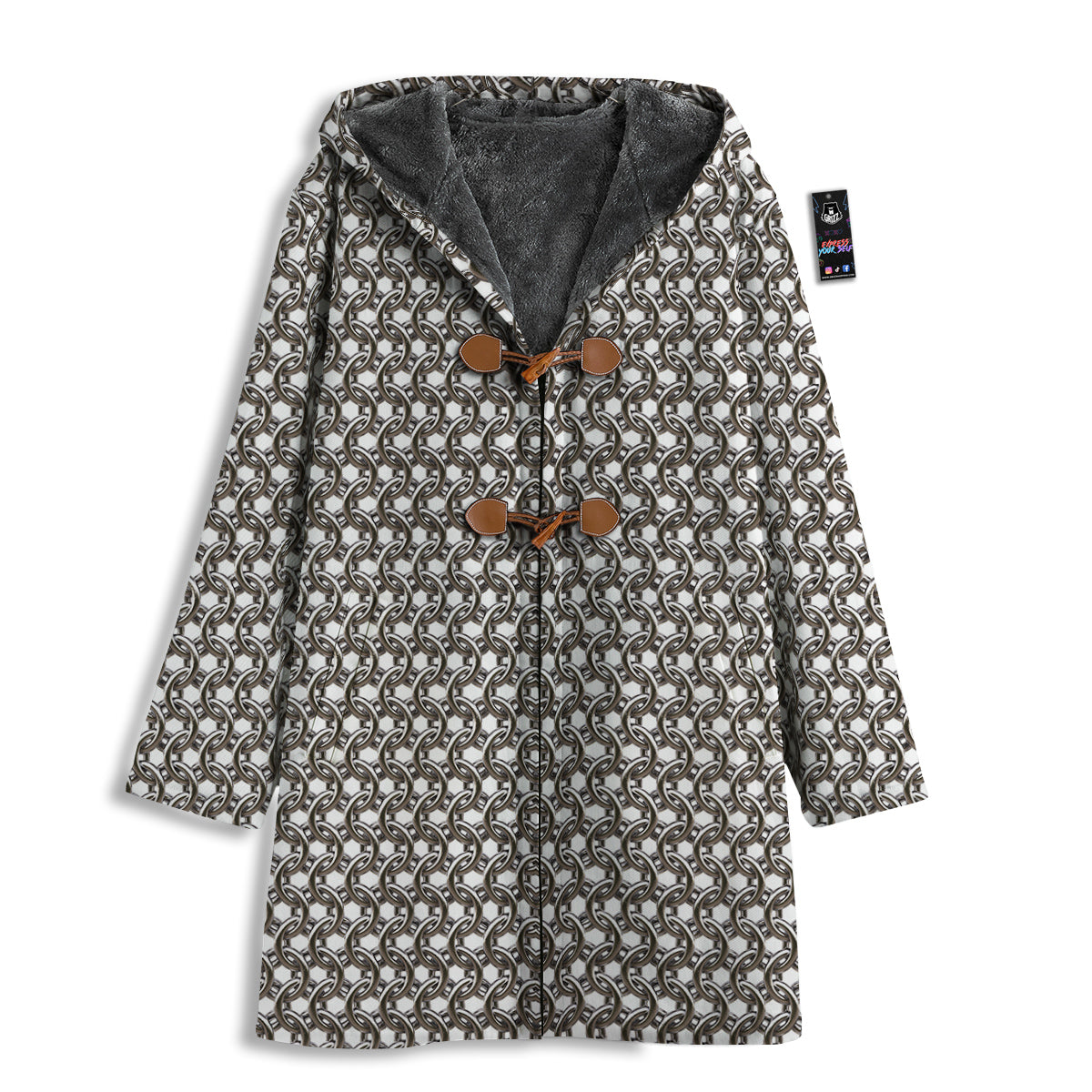 Chainmail Texture Print Men's Windbreaker Jacket-grizzshop