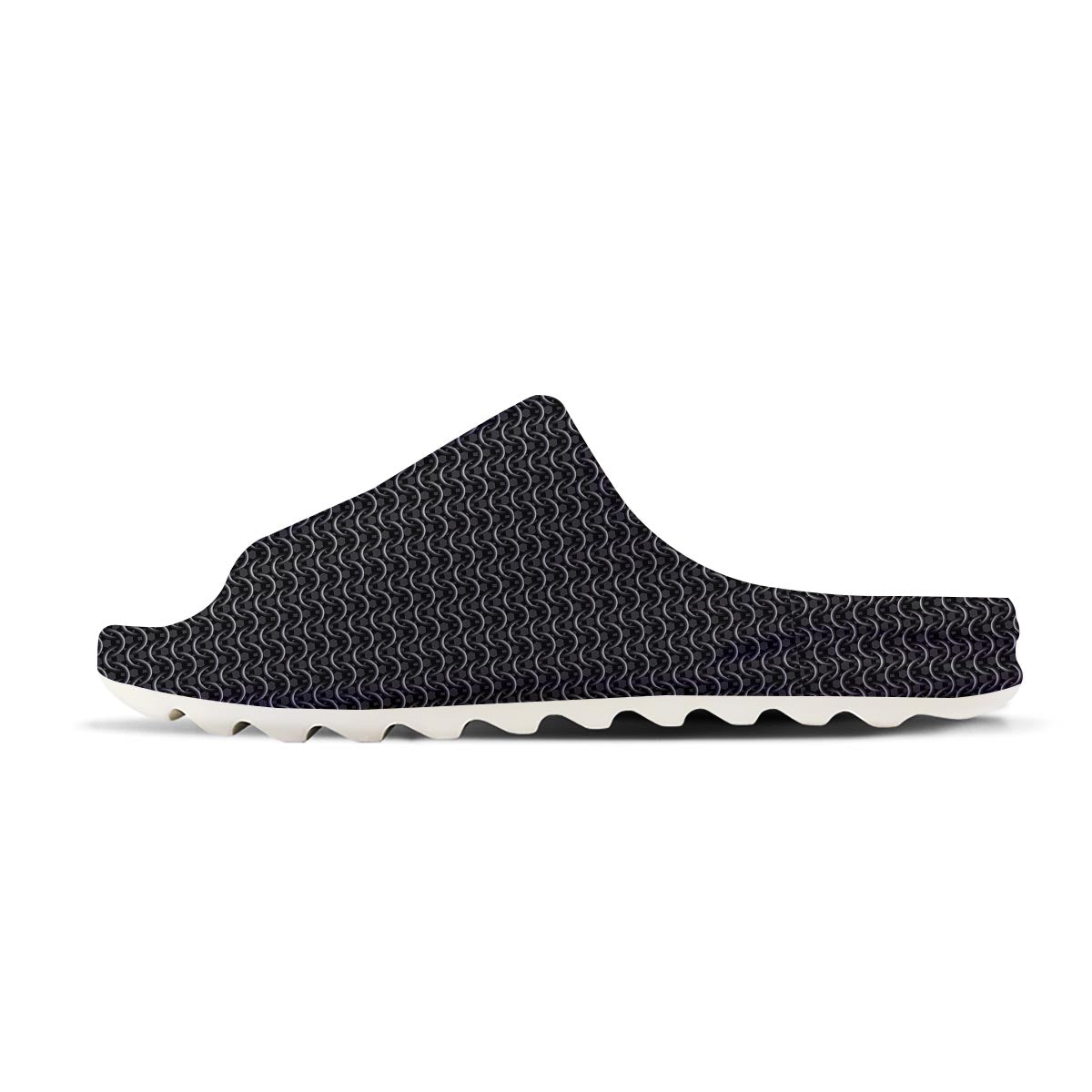 Chainmail Black Print Pattern Sandals-grizzshop