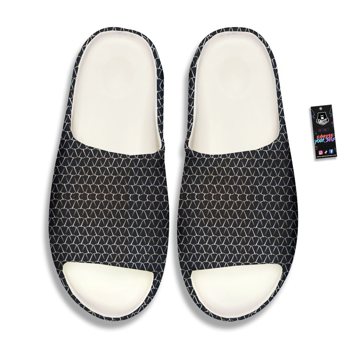 Chainmail Metal Print Pattern Sandals-grizzshop