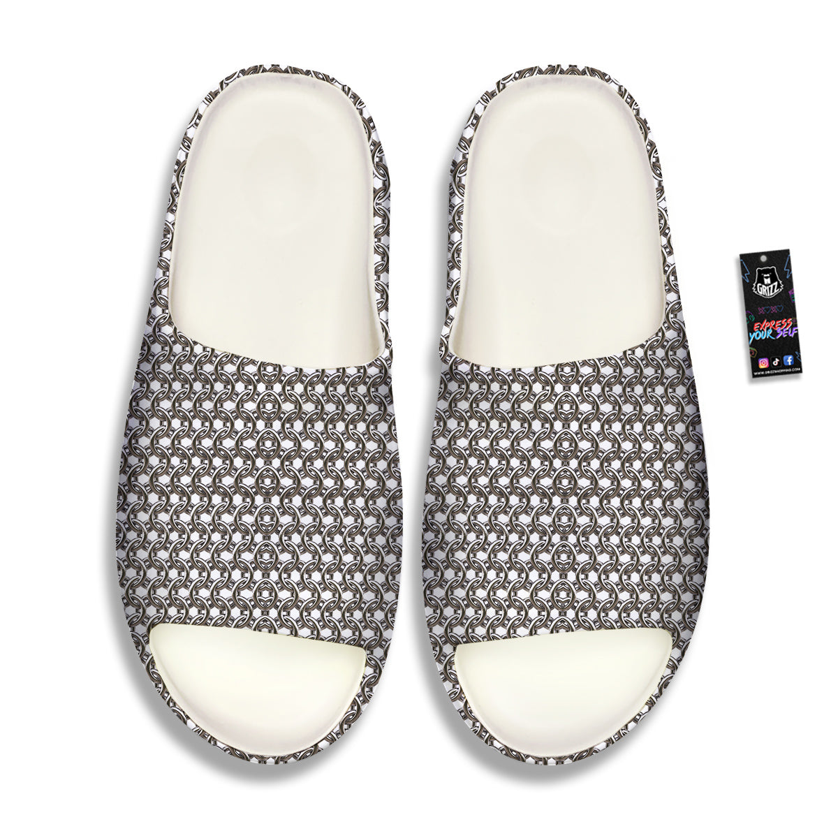 Chainmail Texture Print Sandals-grizzshop