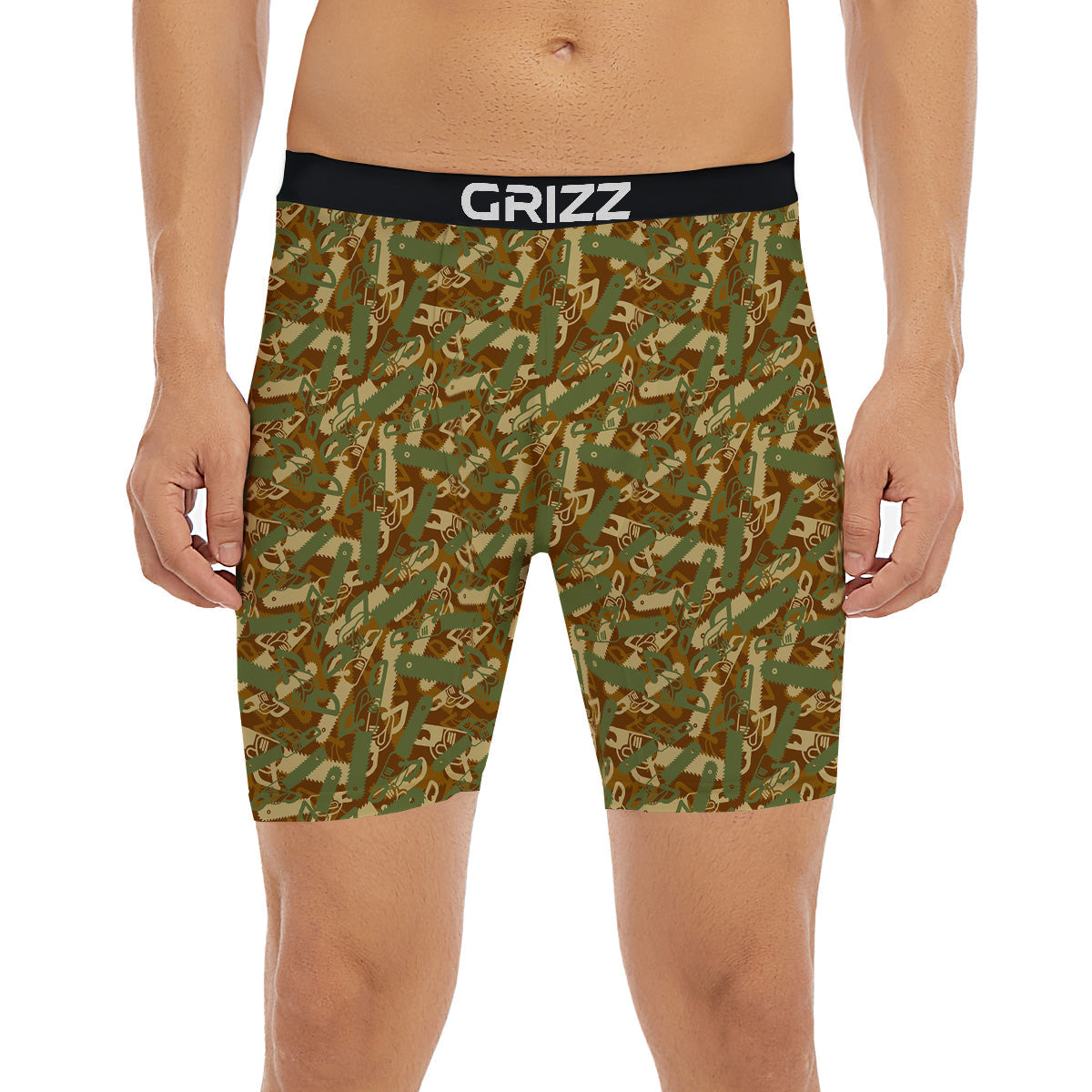 Chainsaw Camo Print Pattern Boxer Briefs-grizzshop