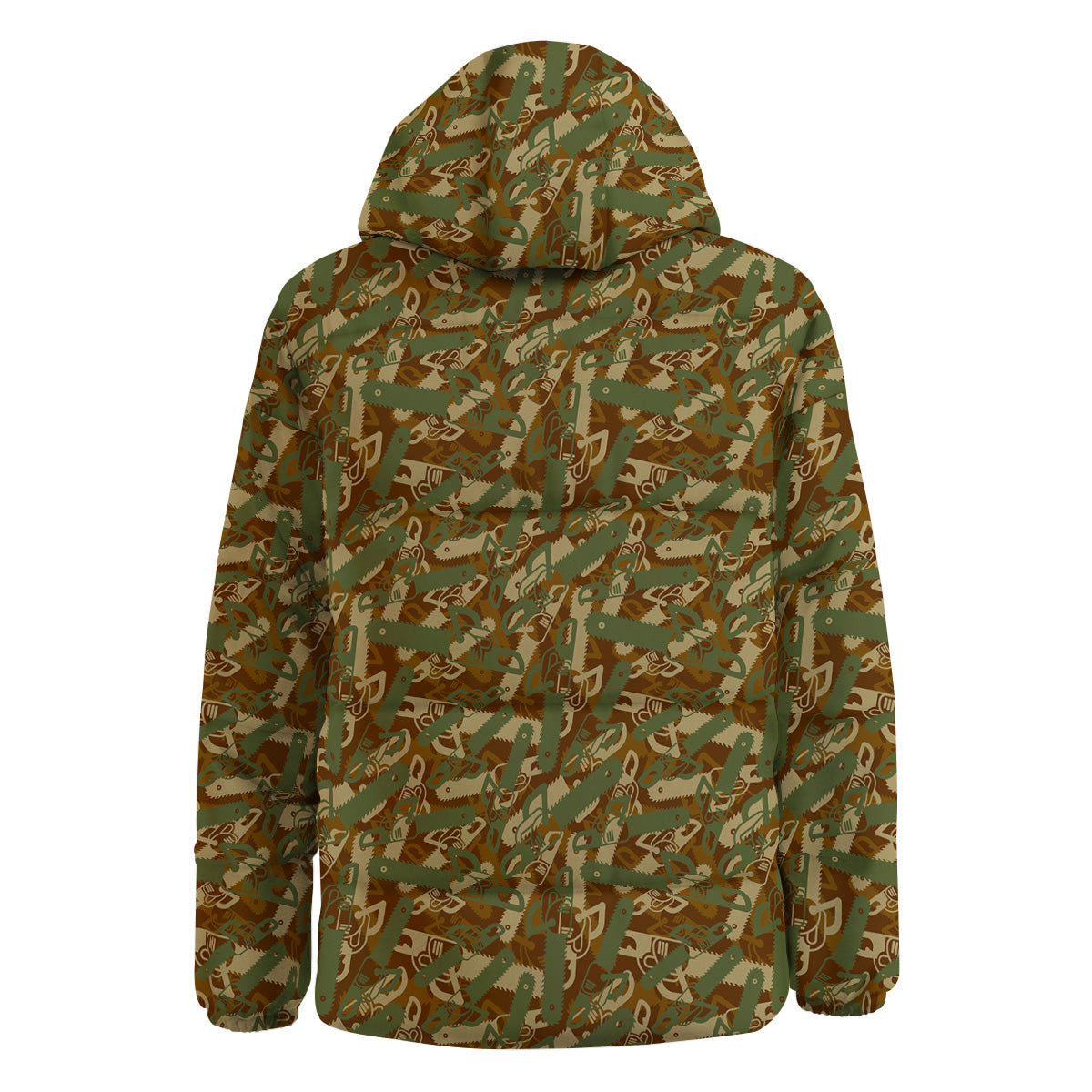 Chainsaw Camo Print Pattern Down Jacket-grizzshop