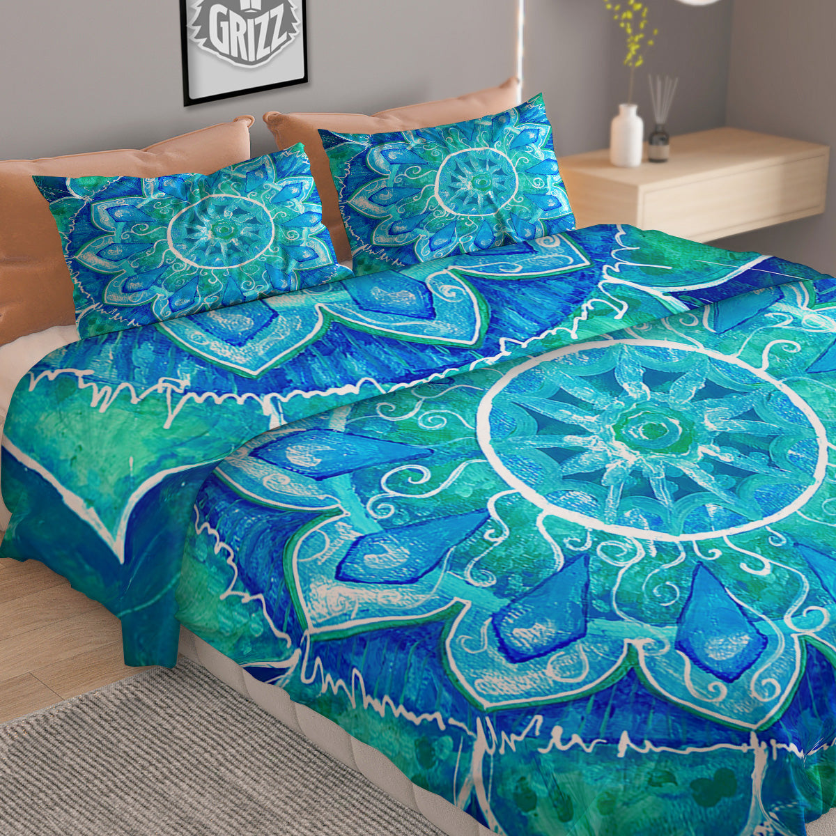Crown Embroidery Print Pattern Duvet Cover Bedding Set