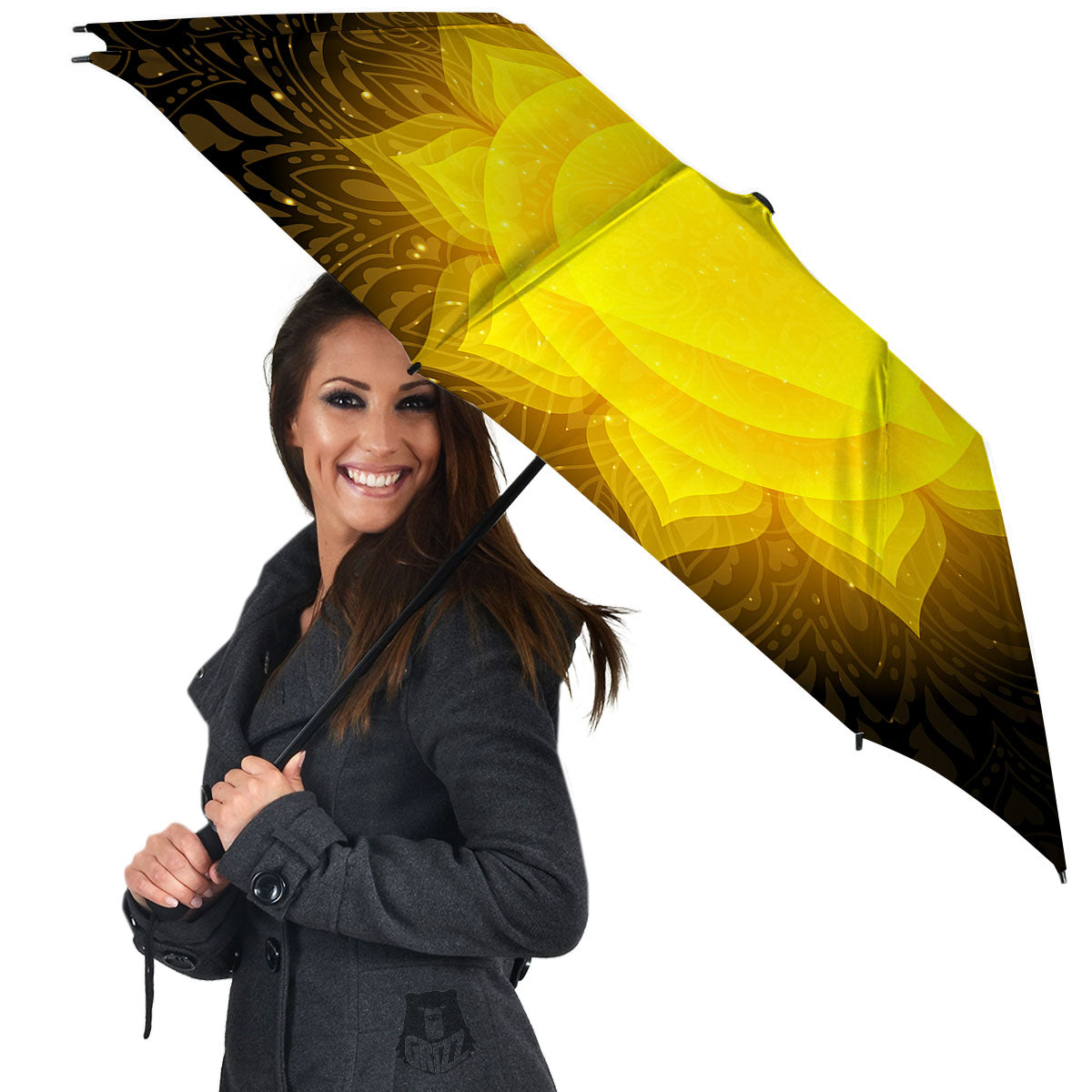 Chakra Manipura Mandala Print Umbrella-grizzshop