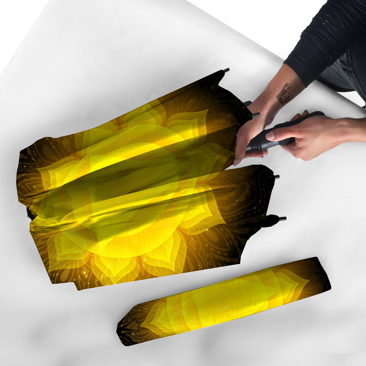 Chakra Manipura Mandala Print Umbrella-grizzshop