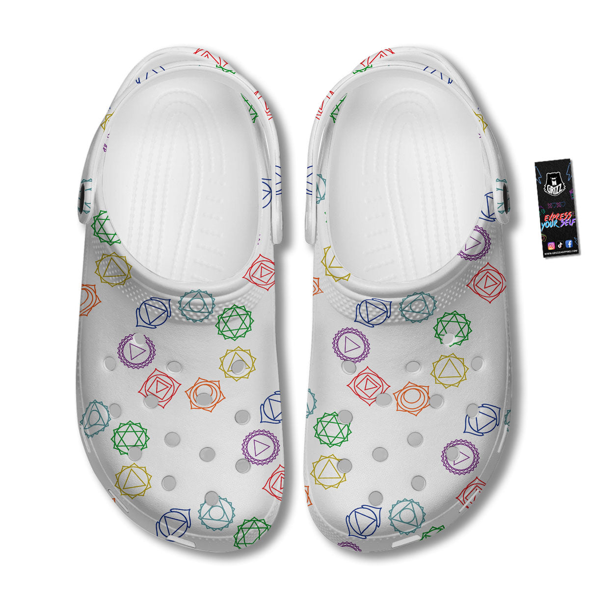Chakra Manipura Print Pattern Clog-grizzshop