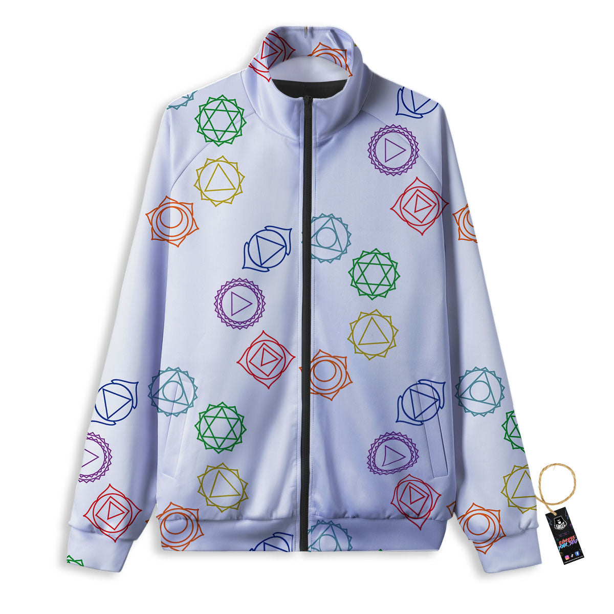 Chakra Manipura Print Pattern Track Jacket-grizzshop