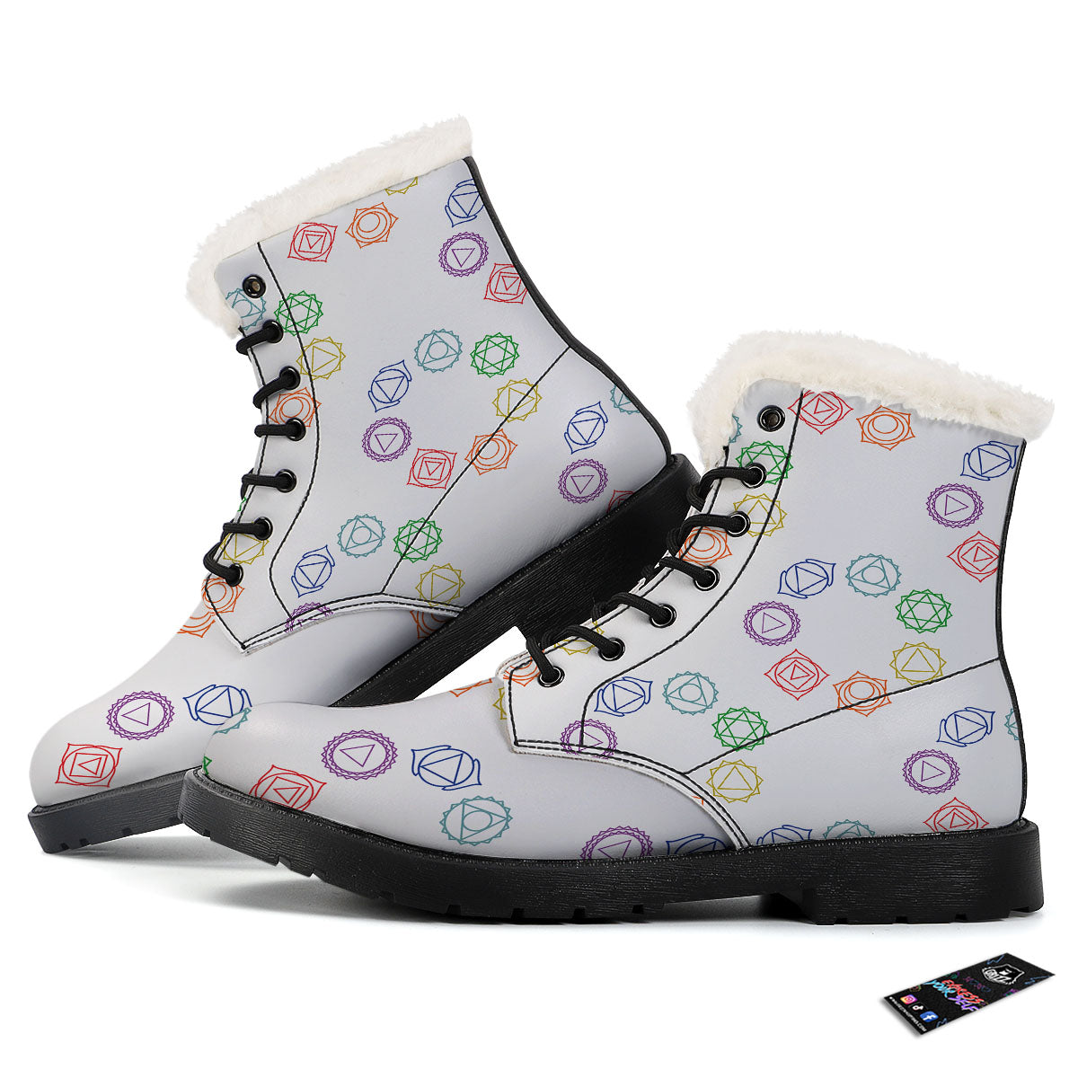 Chakra Manipura Print Pattern Winter Boots-grizzshop