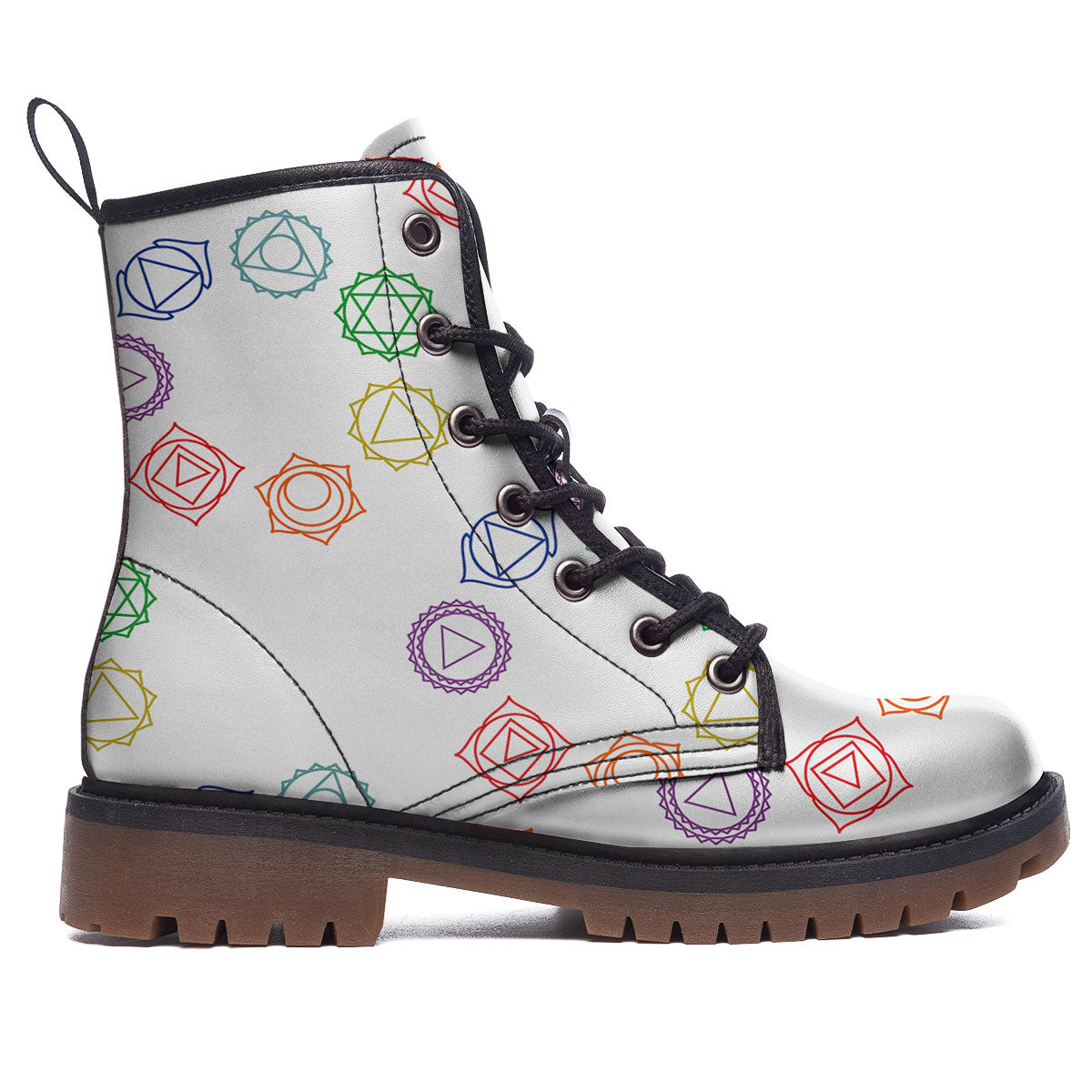 Chakra Manipura Print Pattern Work Boots-grizzshop
