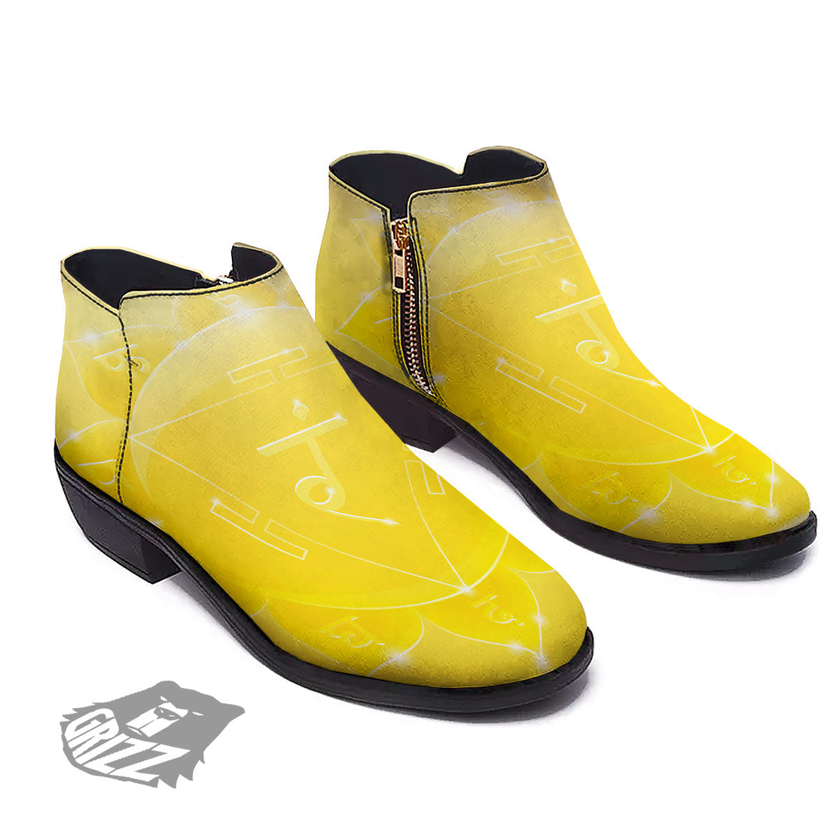 Chakra Manipura Spiritual Print Ankle Boots-grizzshop