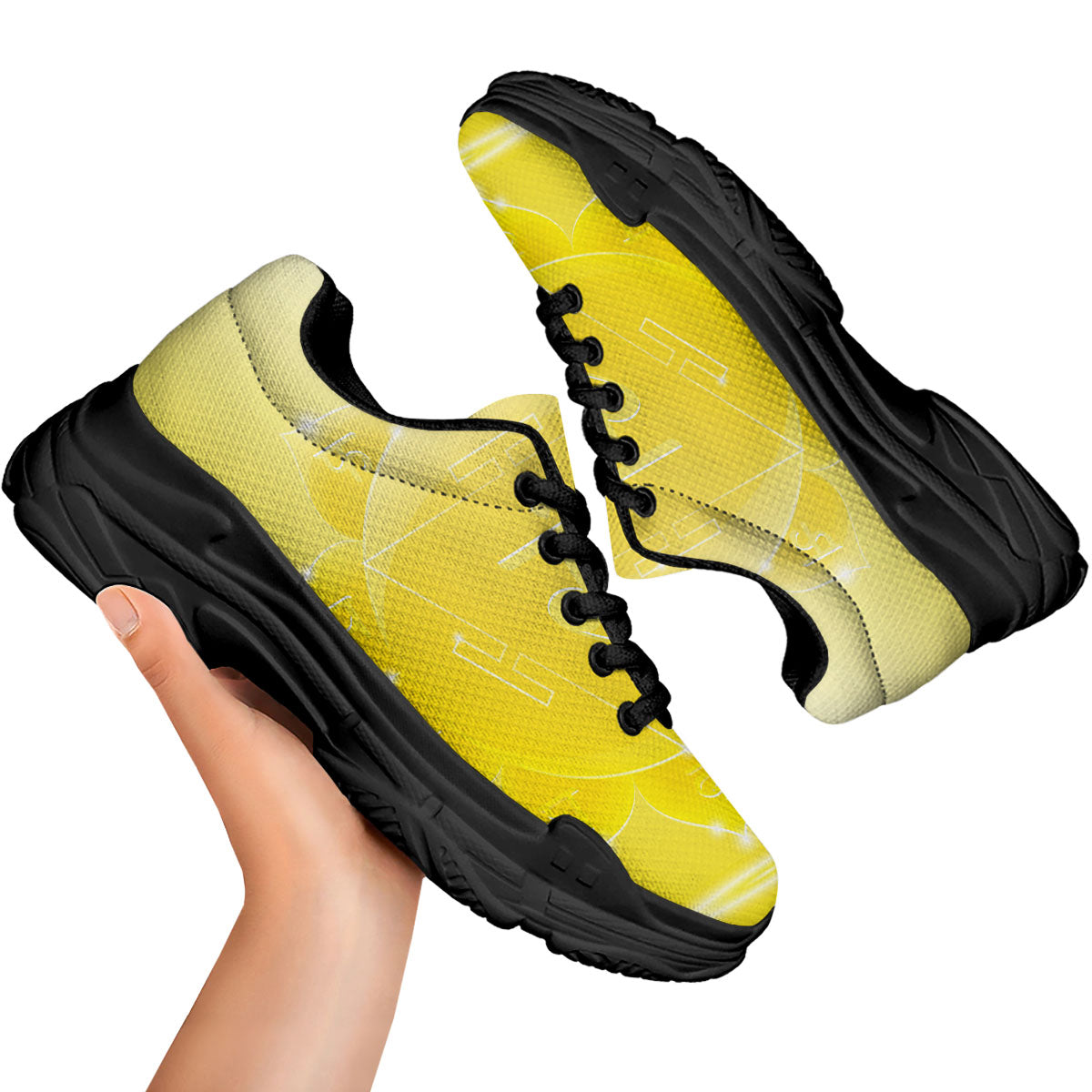 Chakra Manipura Spiritual Print Black Chunky Shoes-grizzshop