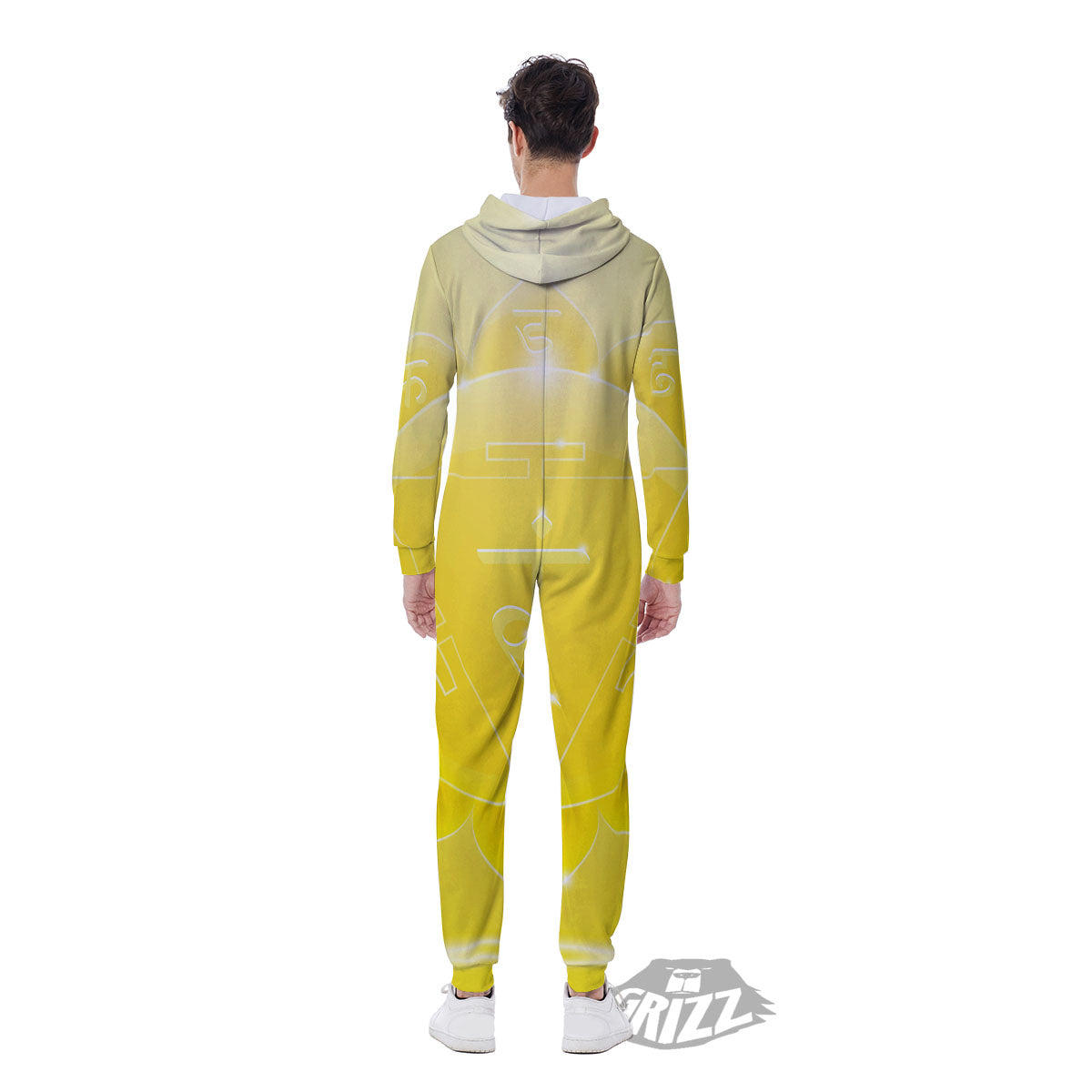 Chakra Manipura Spiritual Print Men's Jumpsuit-grizzshop