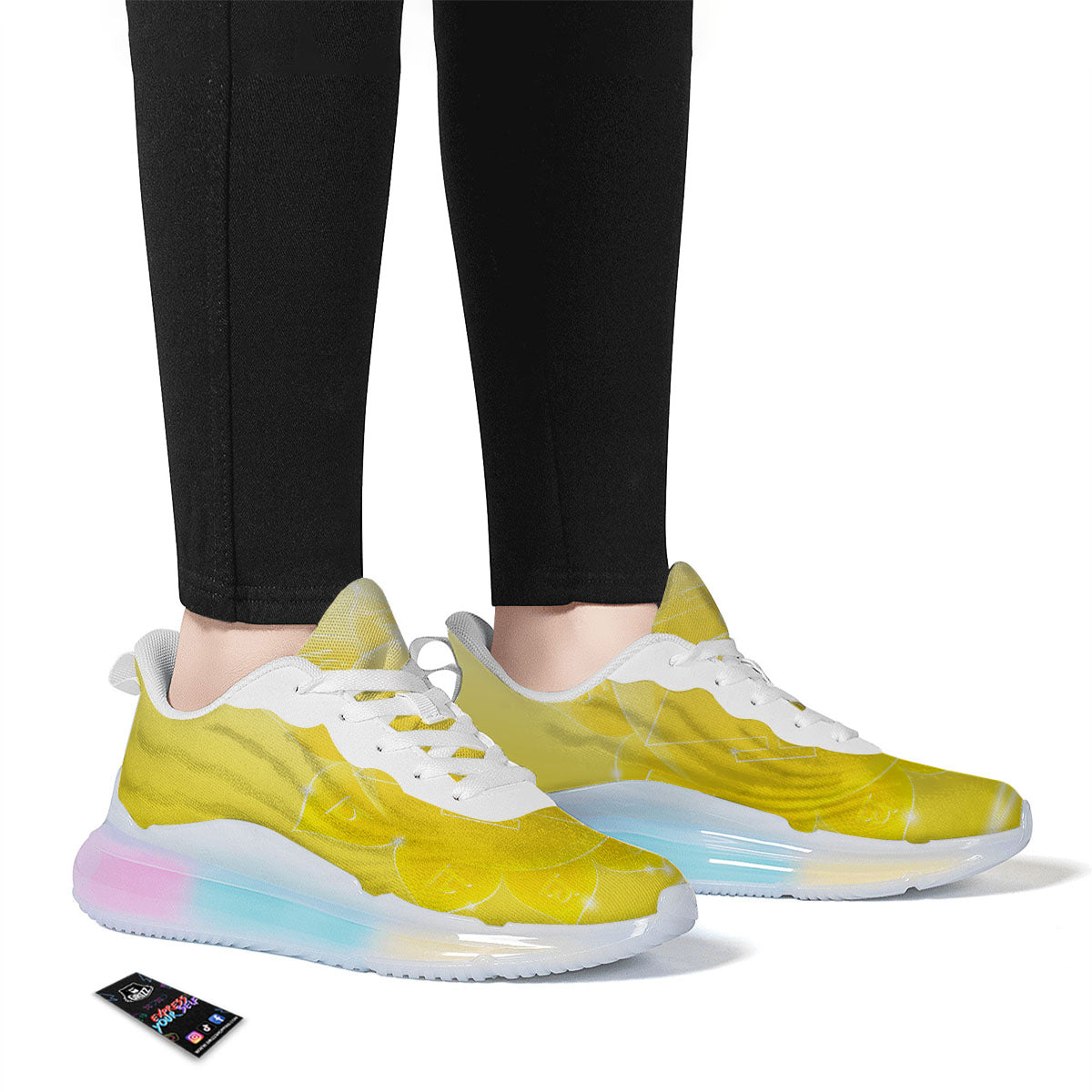 Chakra Manipura Spiritual Print Running Sneakers-grizzshop