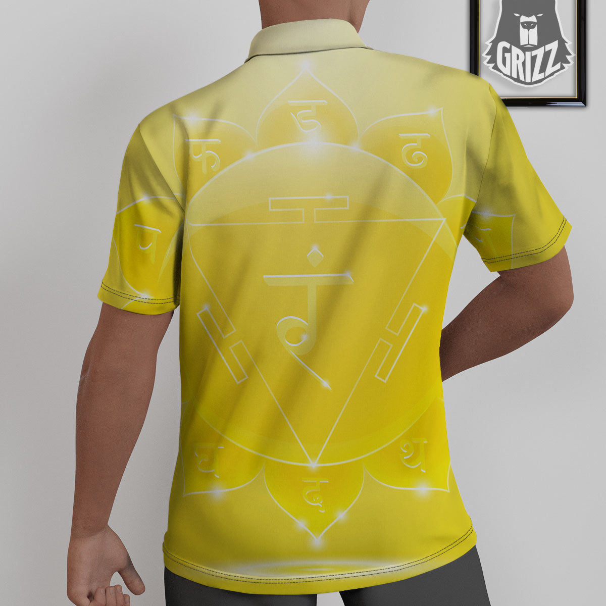 Chakra Manipura Spiritual Print Untucked Shirts-grizzshop