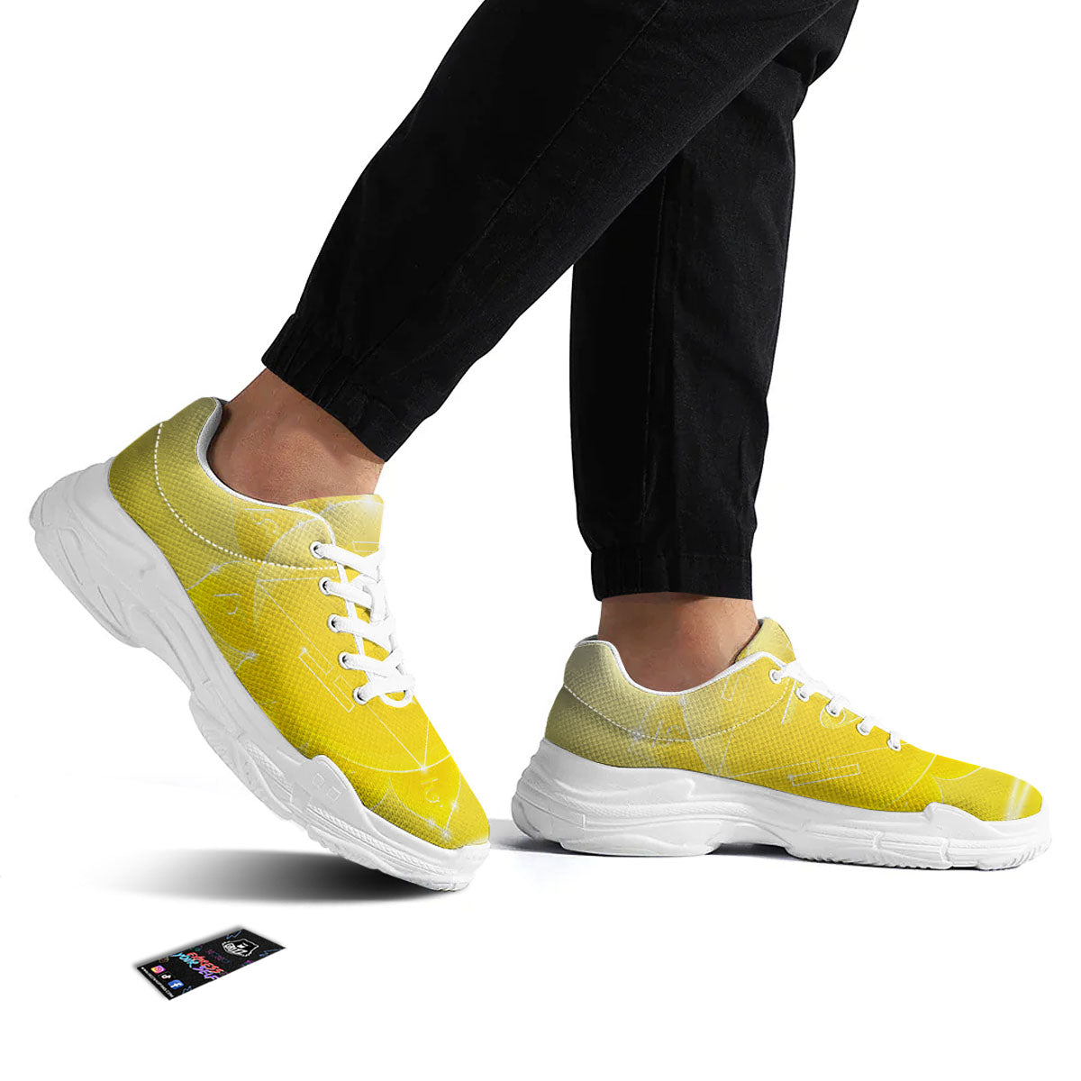 Chakra Manipura Spiritual Print White Chunky Shoes-grizzshop