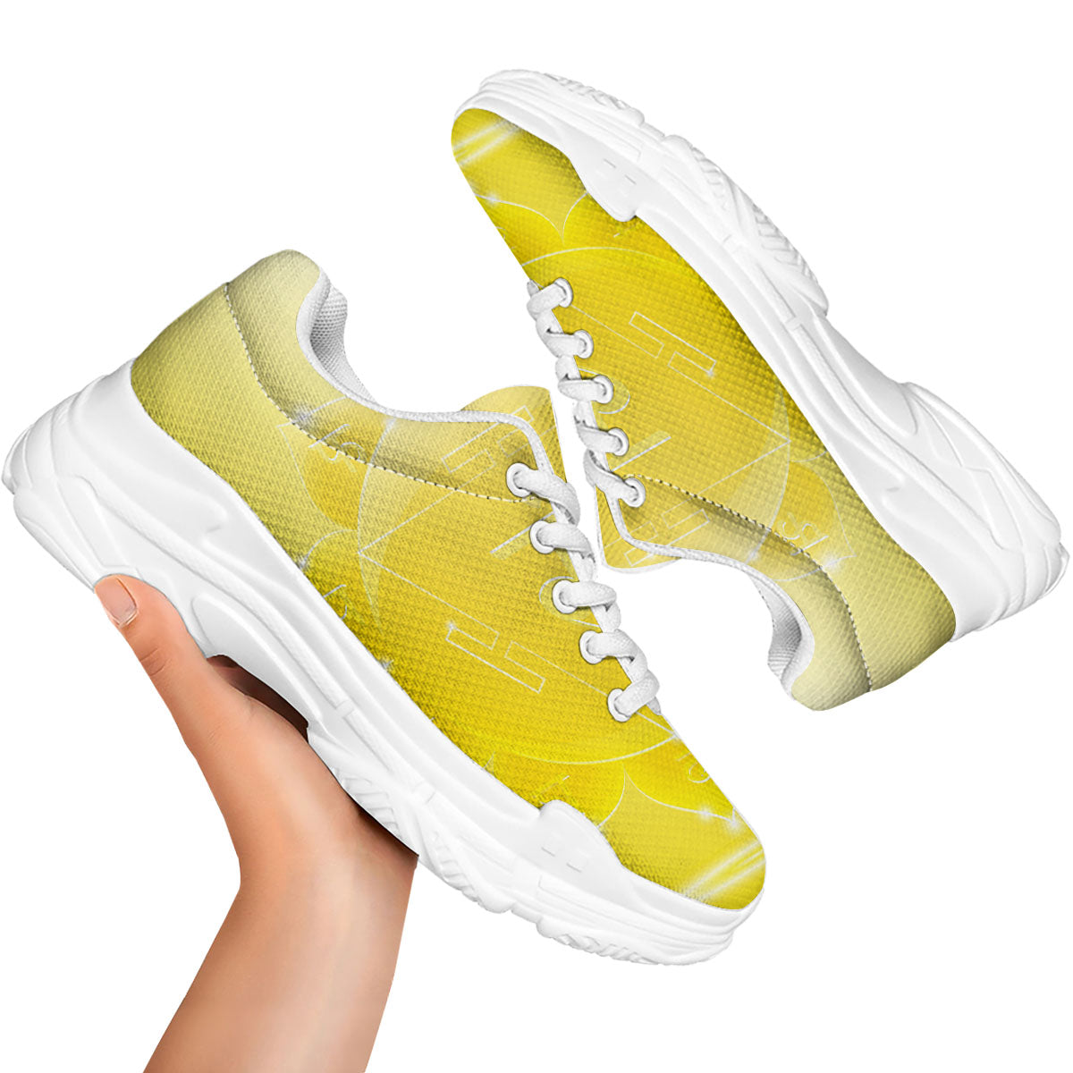 Chakra Manipura Spiritual Print White Chunky Shoes-grizzshop